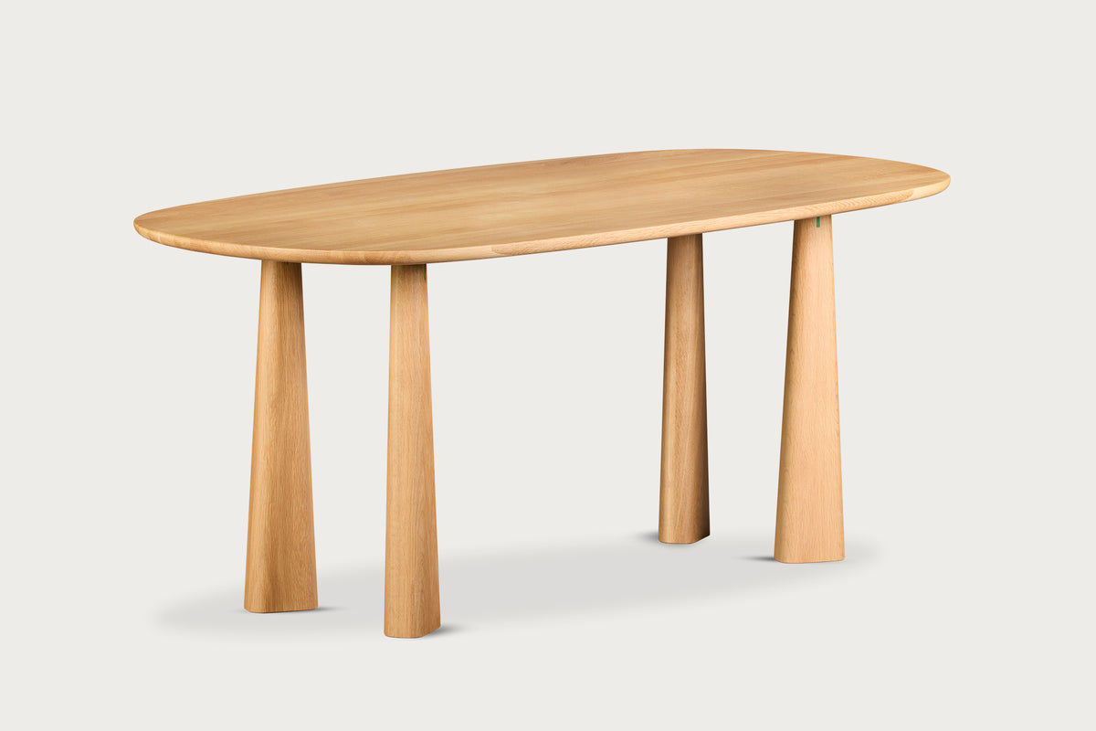 Filika Oval Dining Table for 6, Solid Oak, 180 cm