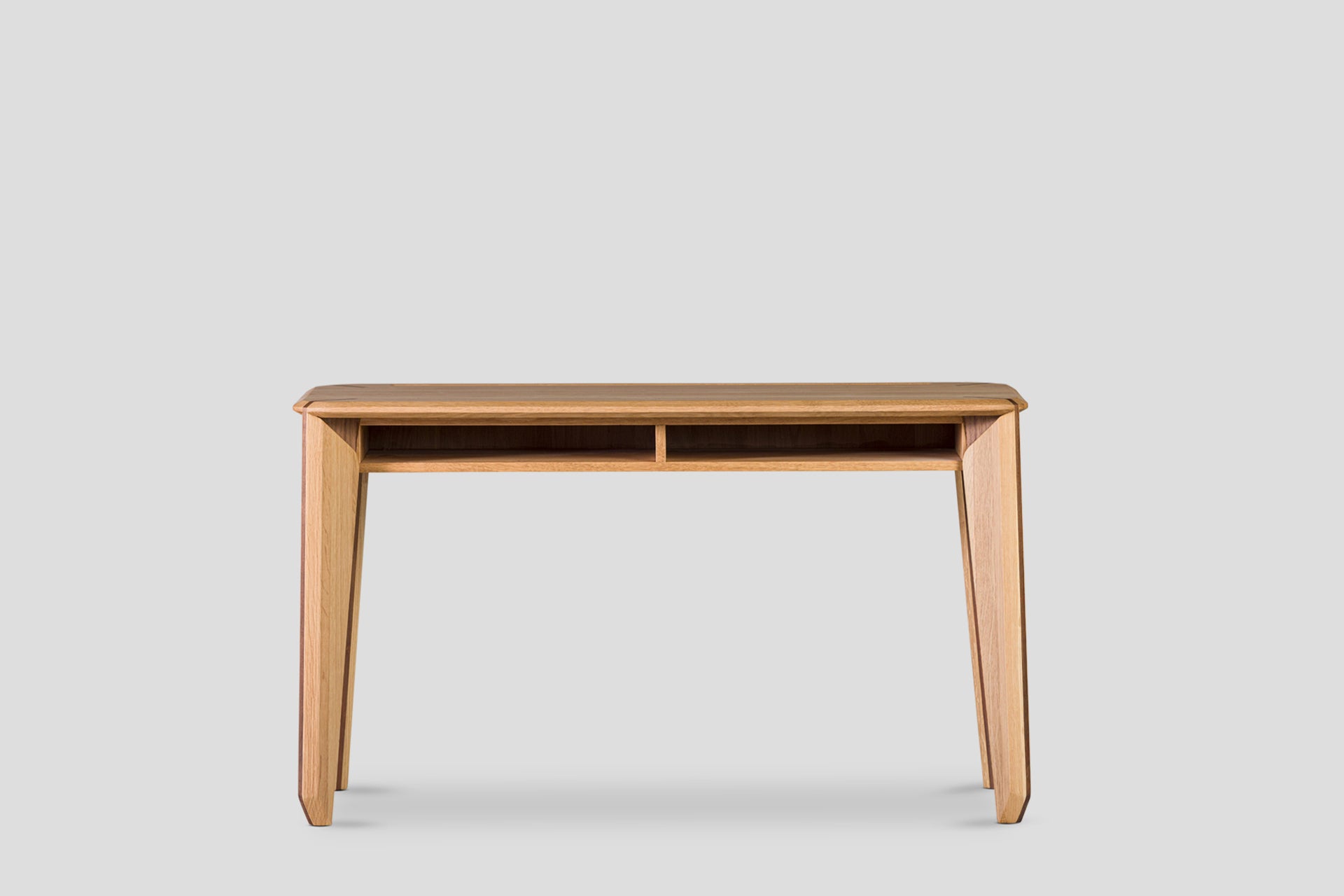 Lika Study Desk, Dresser Solid Wood Oak Table, Solid Wood Oak Carrier, Walnut Solid Wood Detail