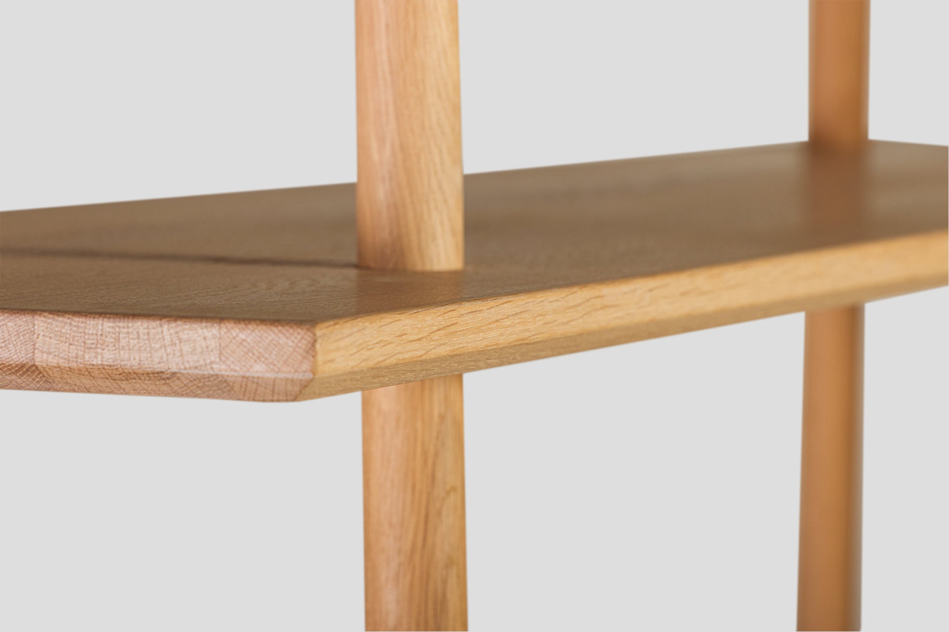 Kavel Kitaplık/Büfe – 90 cm Genişlik, Masif Ahşap Meşe, Naturel