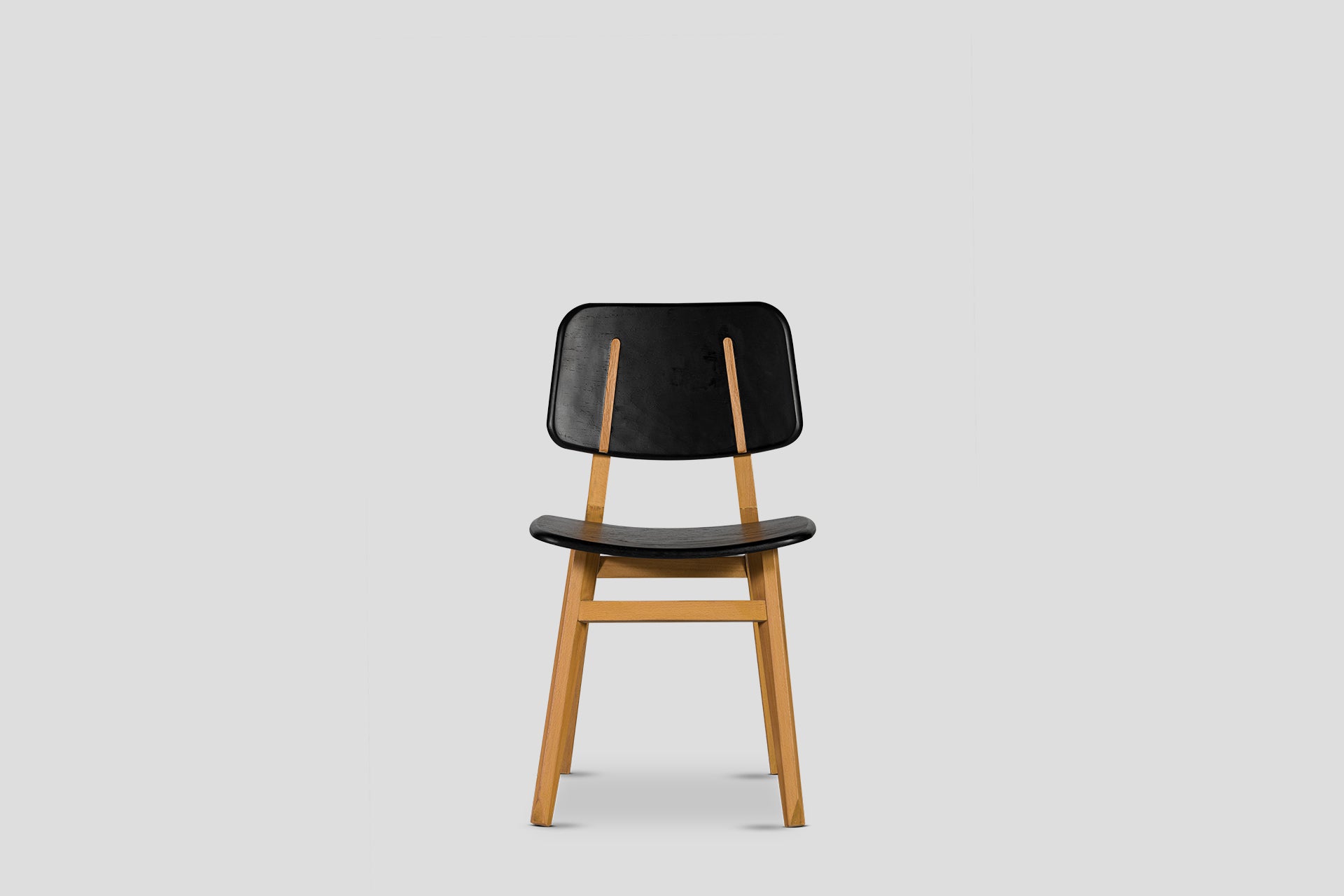 Lika Chair Solid Wood Oak Body, Solid Wood Black Back, Solid Wood Black Seat Font
