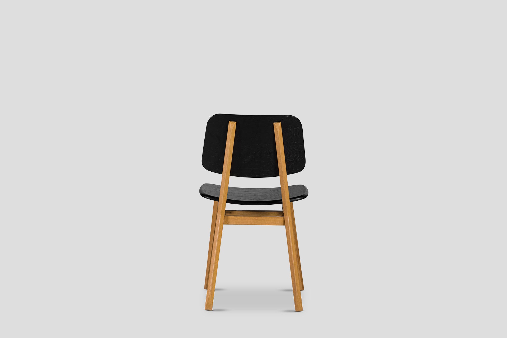 Lika Chair Solid Wood Oak Body, Solid Wood Black Back, Solid Wood Black Seat Font