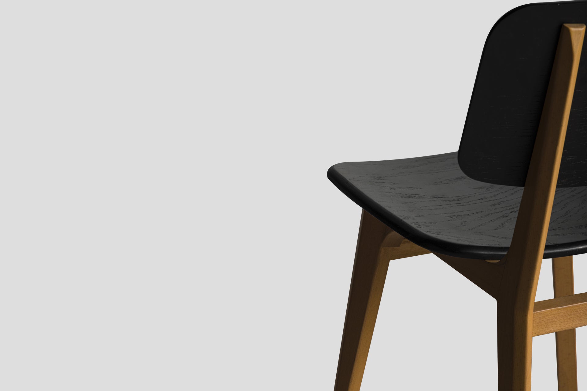 Lika Chair Solid Wood Oak Body, Solid Wood Black Back, Solid Wood Black Seat Font