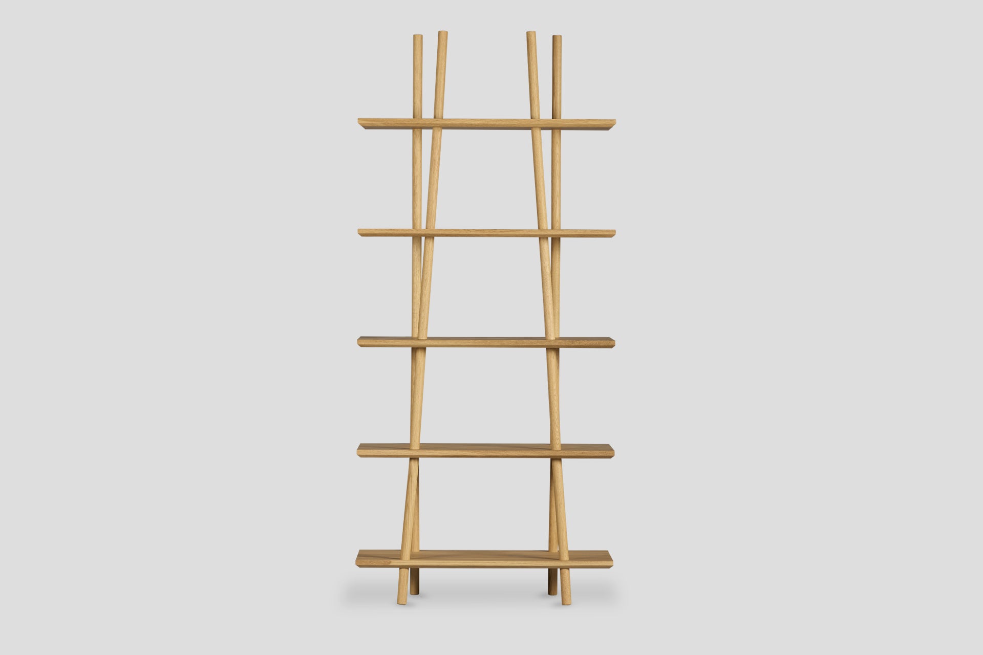 Kavel Kitaplık/Büfe – 90 cm Genişlik, Masif Ahşap Meşe, Naturel