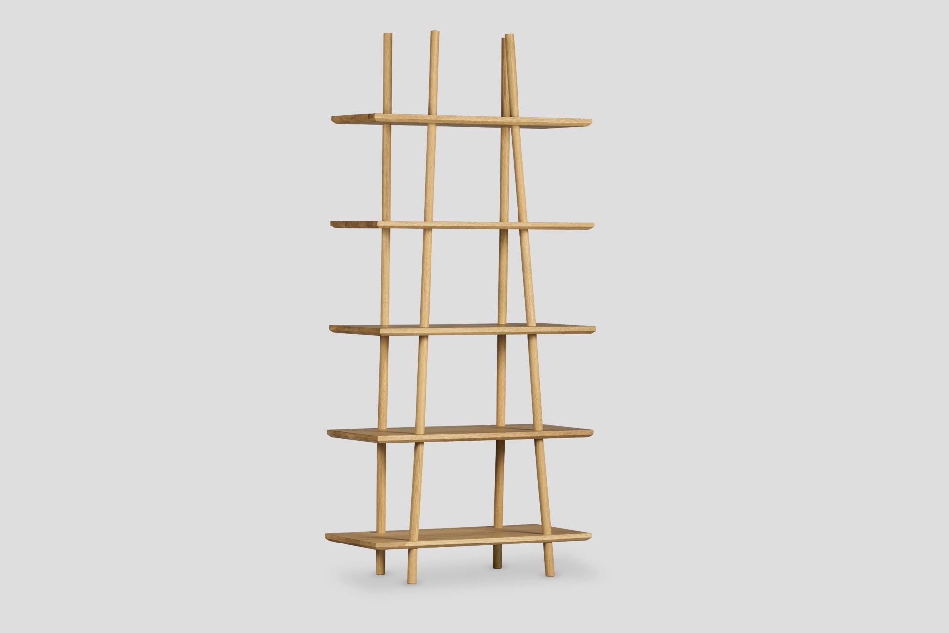 Kavel Kitaplık/Büfe – 90 cm Genişlik, Masif Ahşap Meşe, Naturel