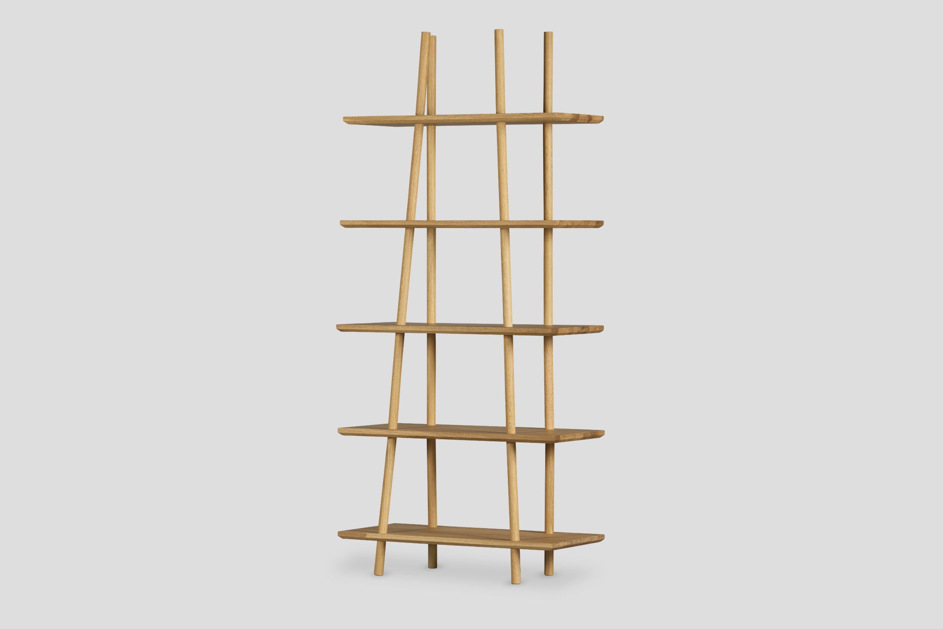 Kavel Kitaplık/Büfe – 90 cm Genişlik, Masif Ahşap Meşe, Naturel
