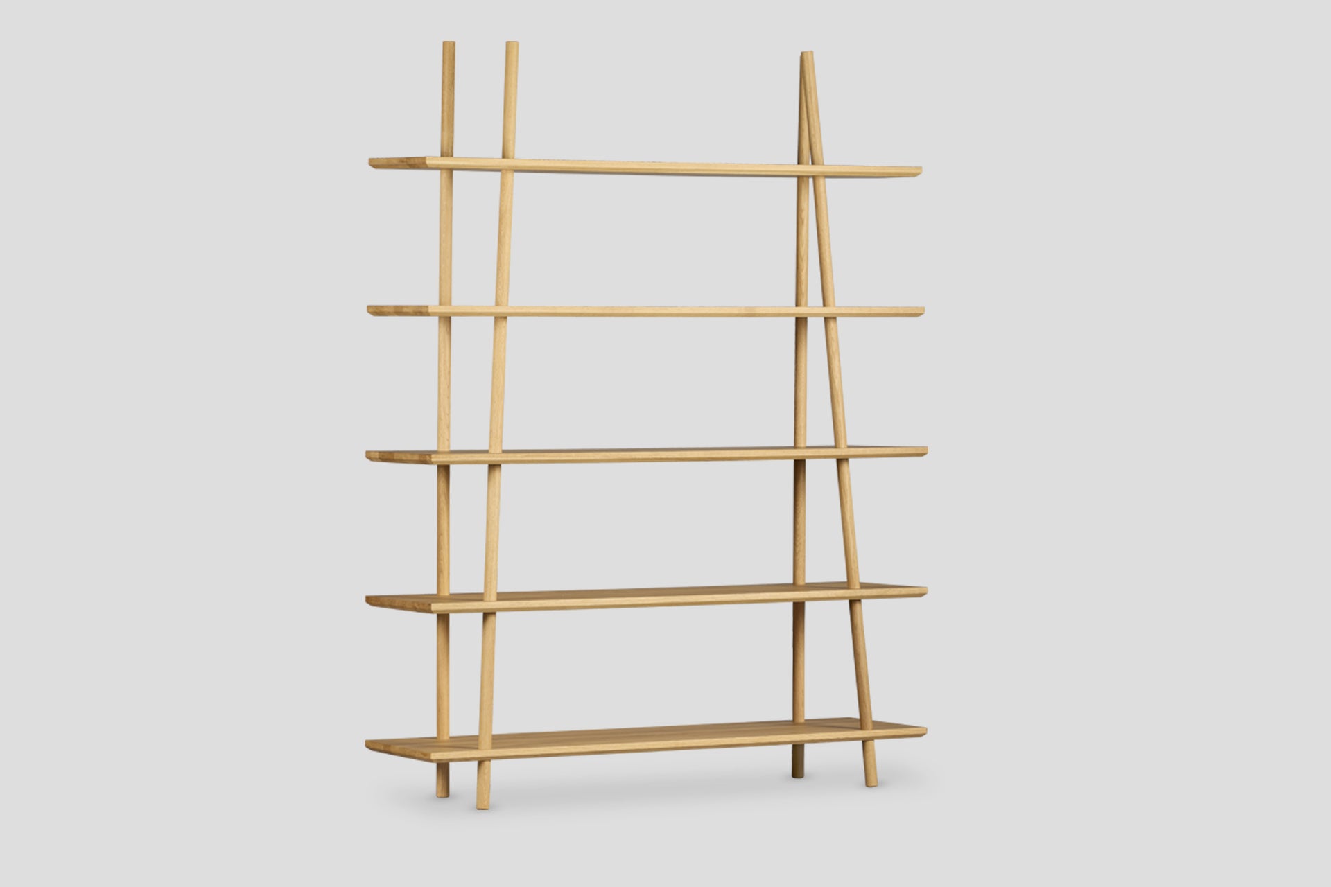 Kavel Kitaplık/Büfe – 120 cm Genişlik, Masif Ahşap Meşe, Naturel Cila