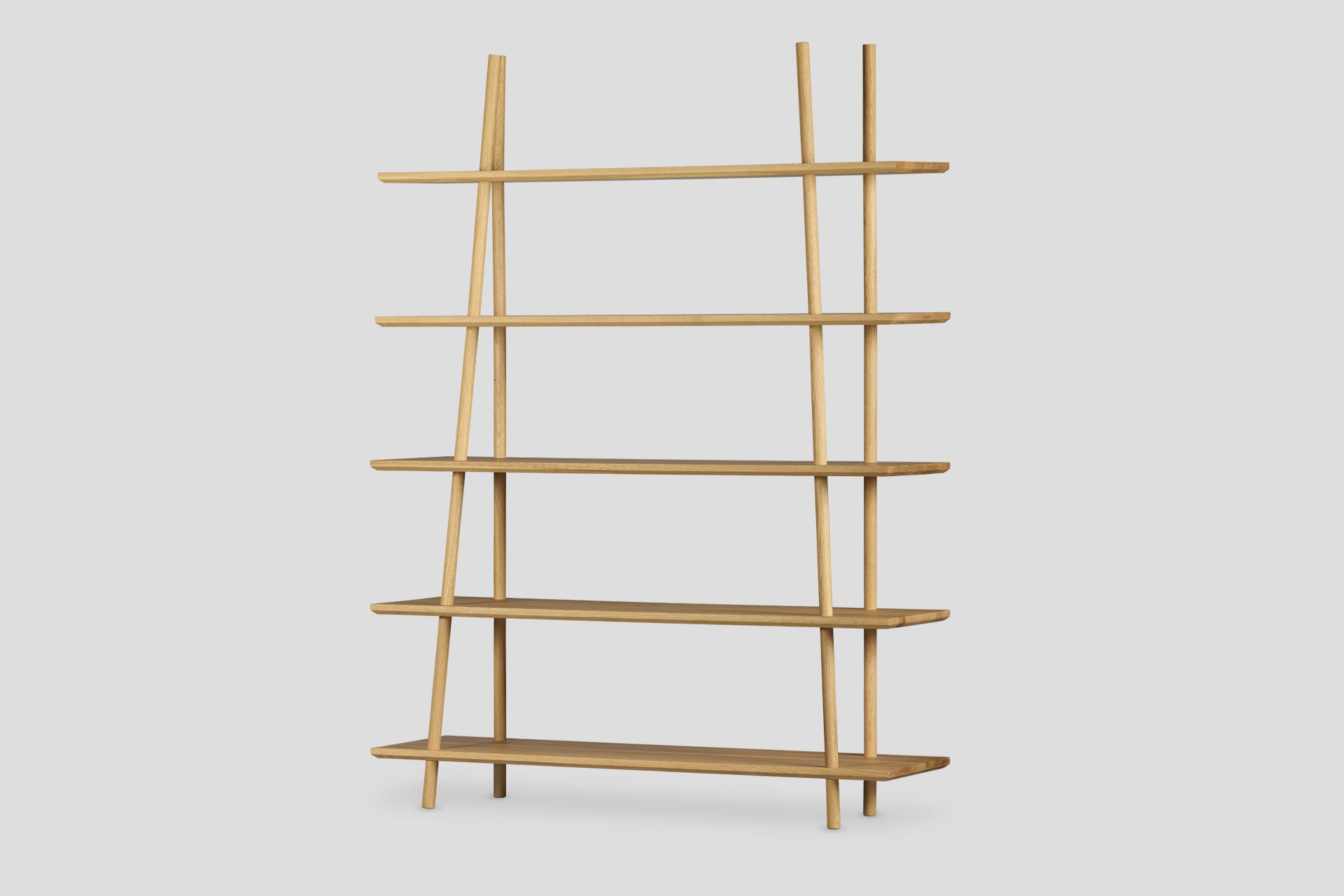 Kavel Kitaplık/Büfe – 120 cm Genişlik, Masif Ahşap Meşe, Naturel Cila