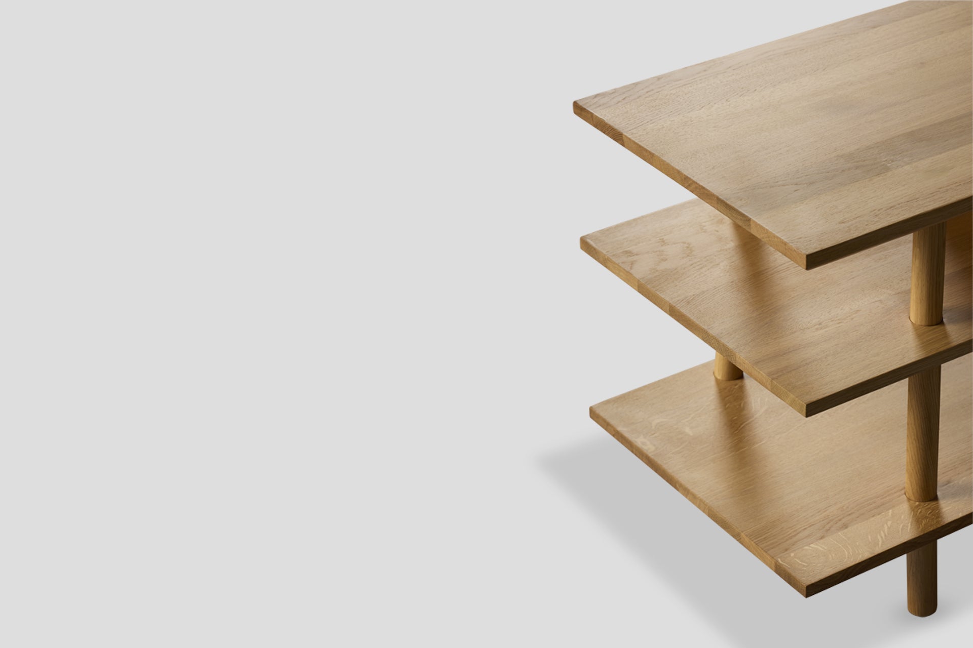 Kavel Bookcase/TV Unit – Solid Wood Oak, Natural Varnish