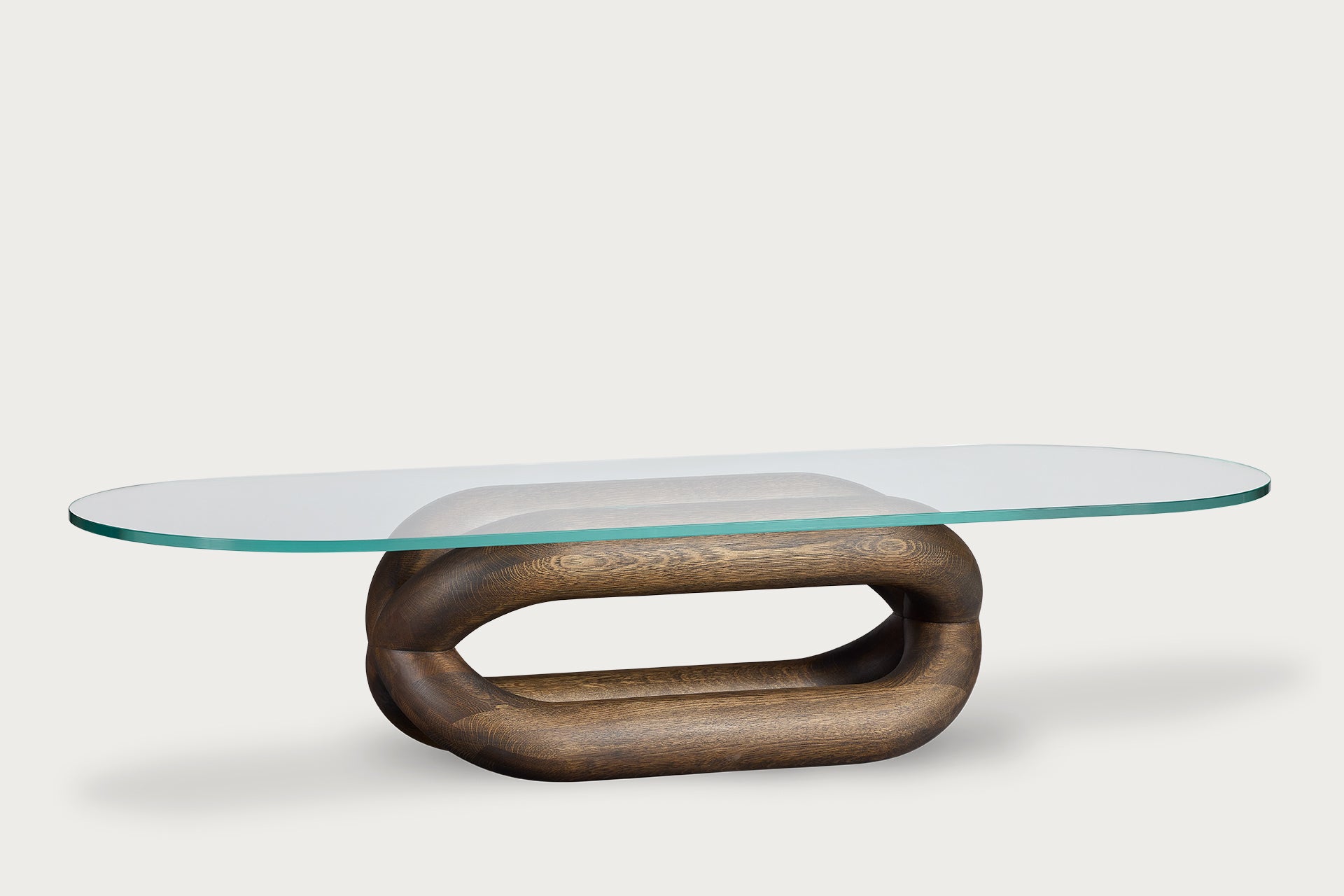 Gudi Oval Coffee Table, Charcoal, Glass Top