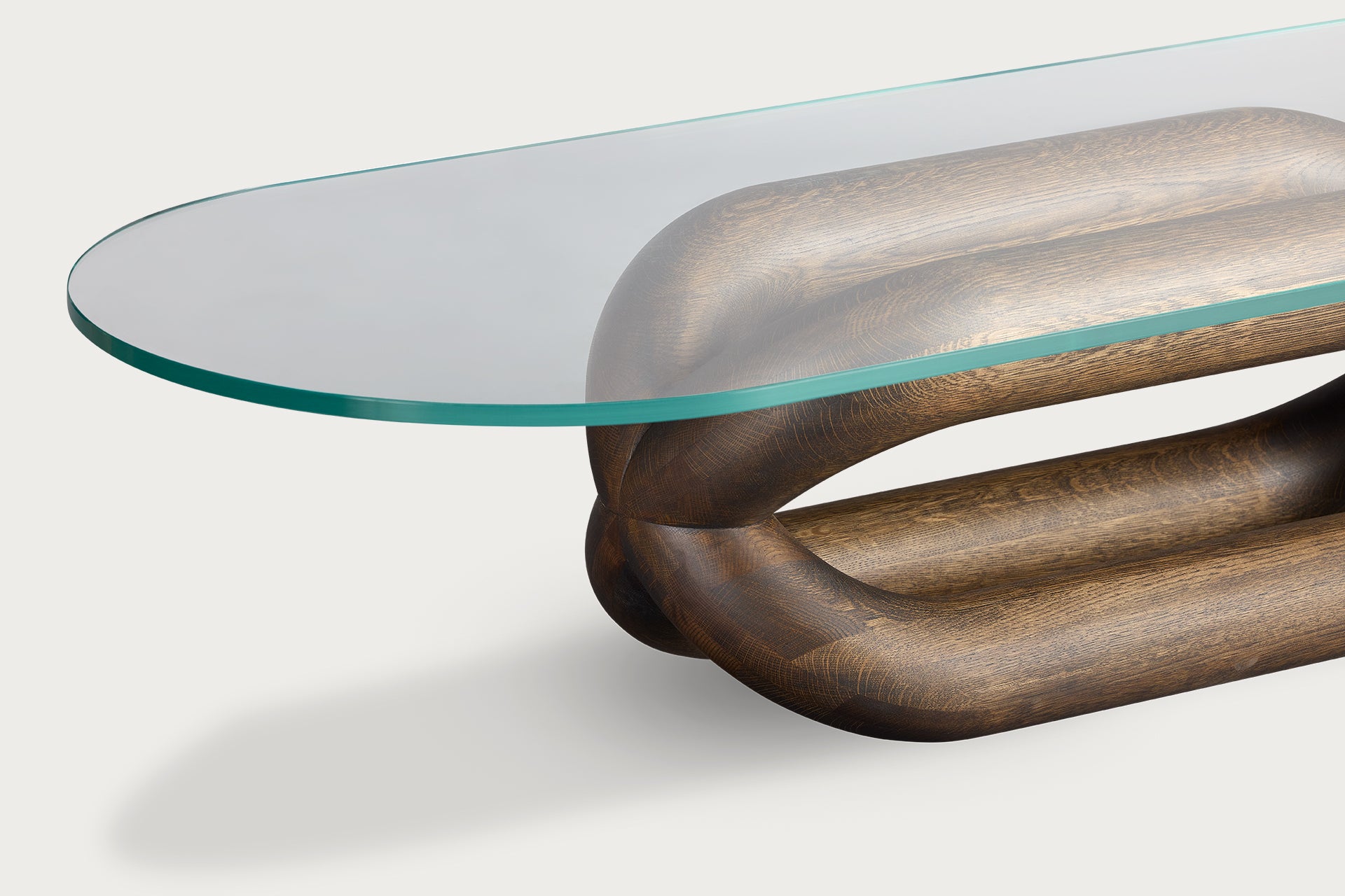 Gudi Oval Coffee Table, Charcoal, Glass Top