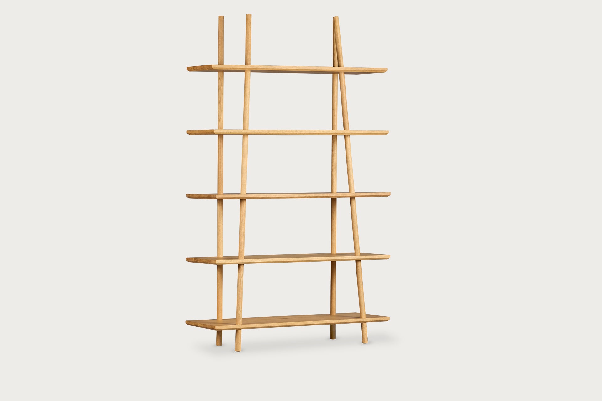 Kavel Bookcase/Buffet – 120 cm Width, Solid Oak Wood, Natural Varnish
