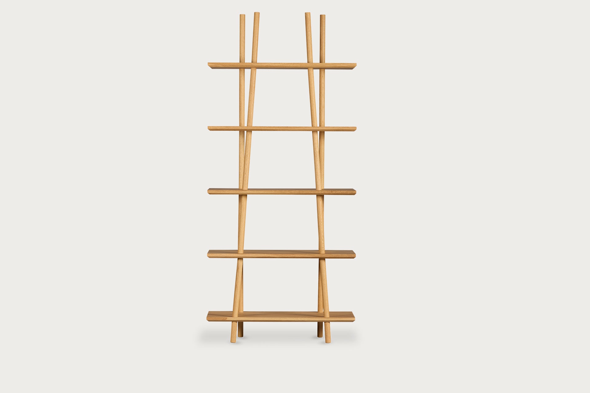 Kavel Bookcase/Buffet – 90 cm Width, Solid Wood Oak, Natural