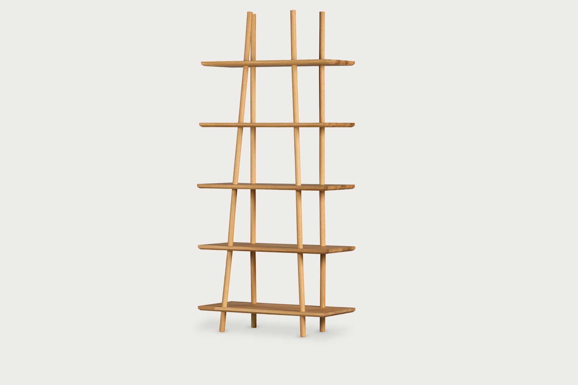 Kavel Bookcase/Buffet – 90 cm Width, Solid Wood Oak, Natural