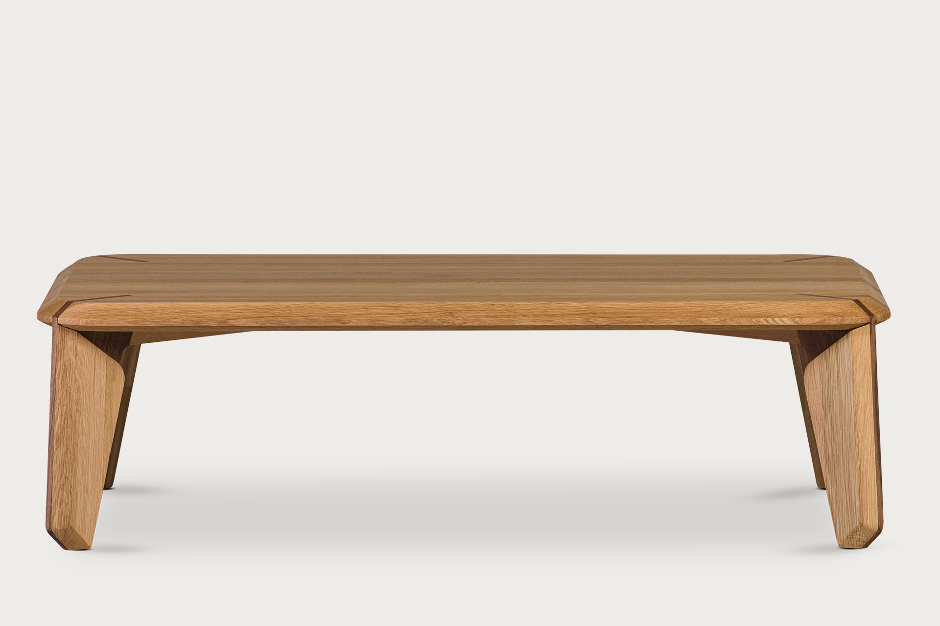 Lika Solid Wood Oak, Walnut Solid Wood Detailed Rectangular Coffee Table
