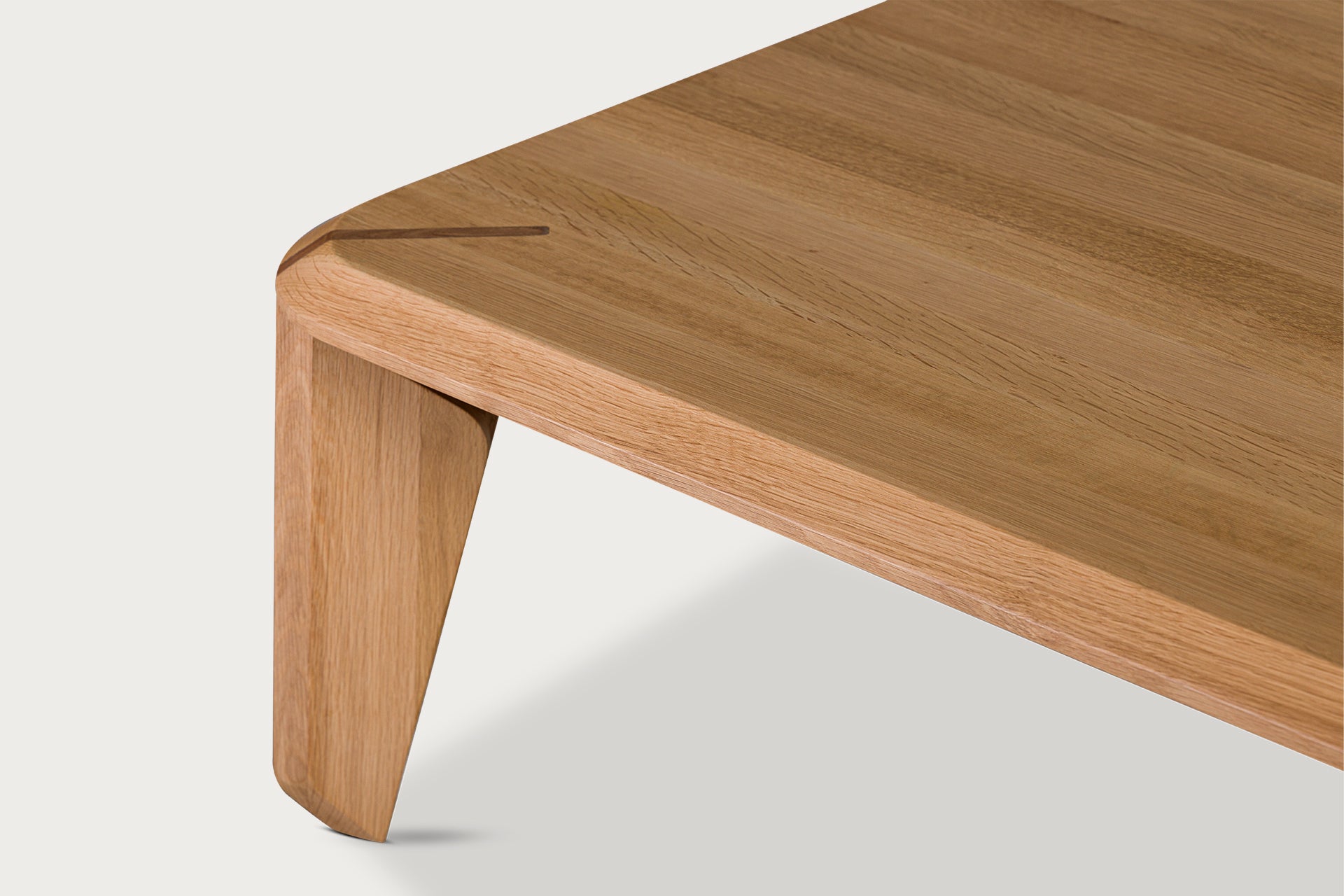 Lika Solid Wood Oak, Walnut Solid Wood Detailed Rectangular Coffee Table