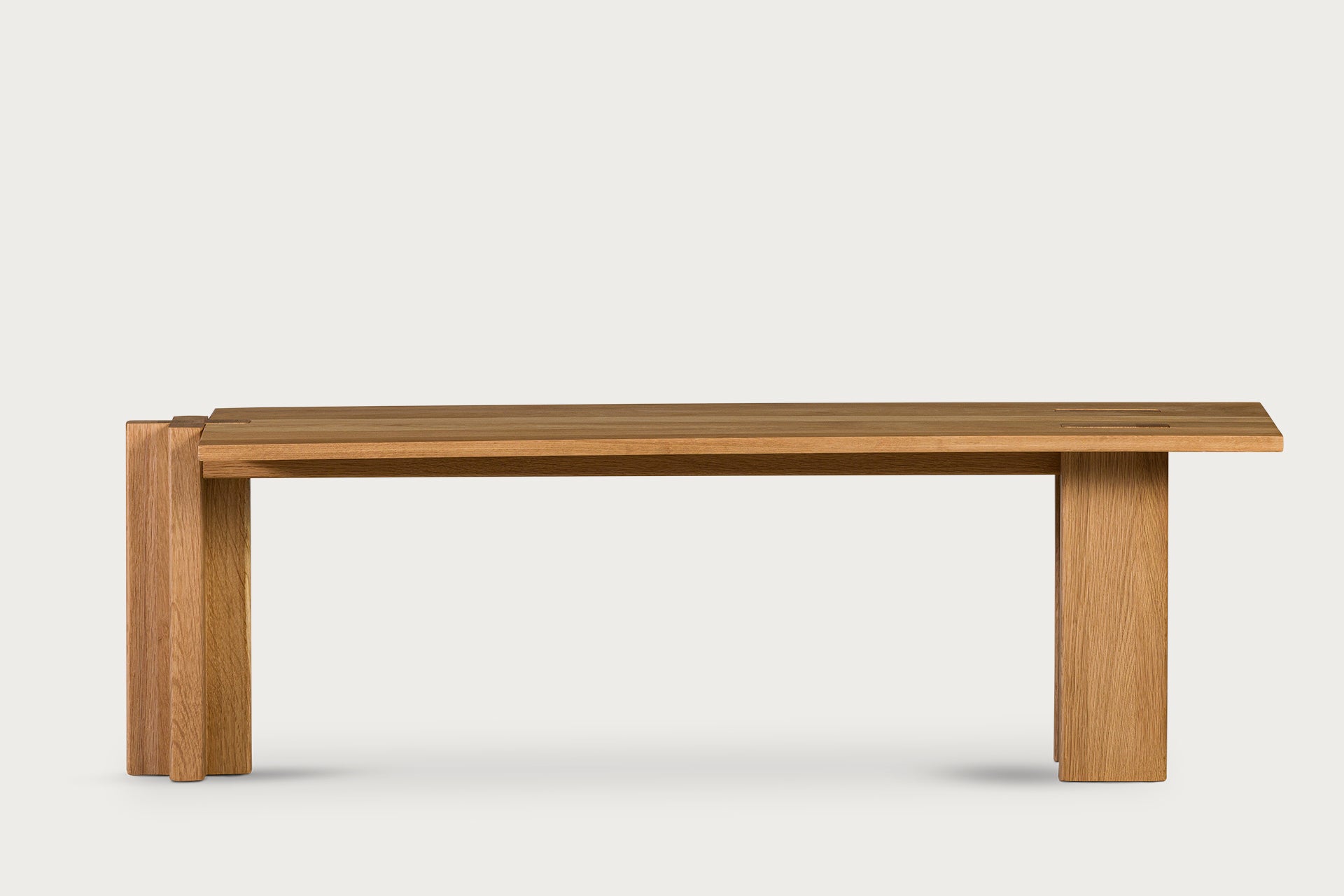 Mırmır Solid Wood Oak Rectangular Coffee Table with Special Leg Detail