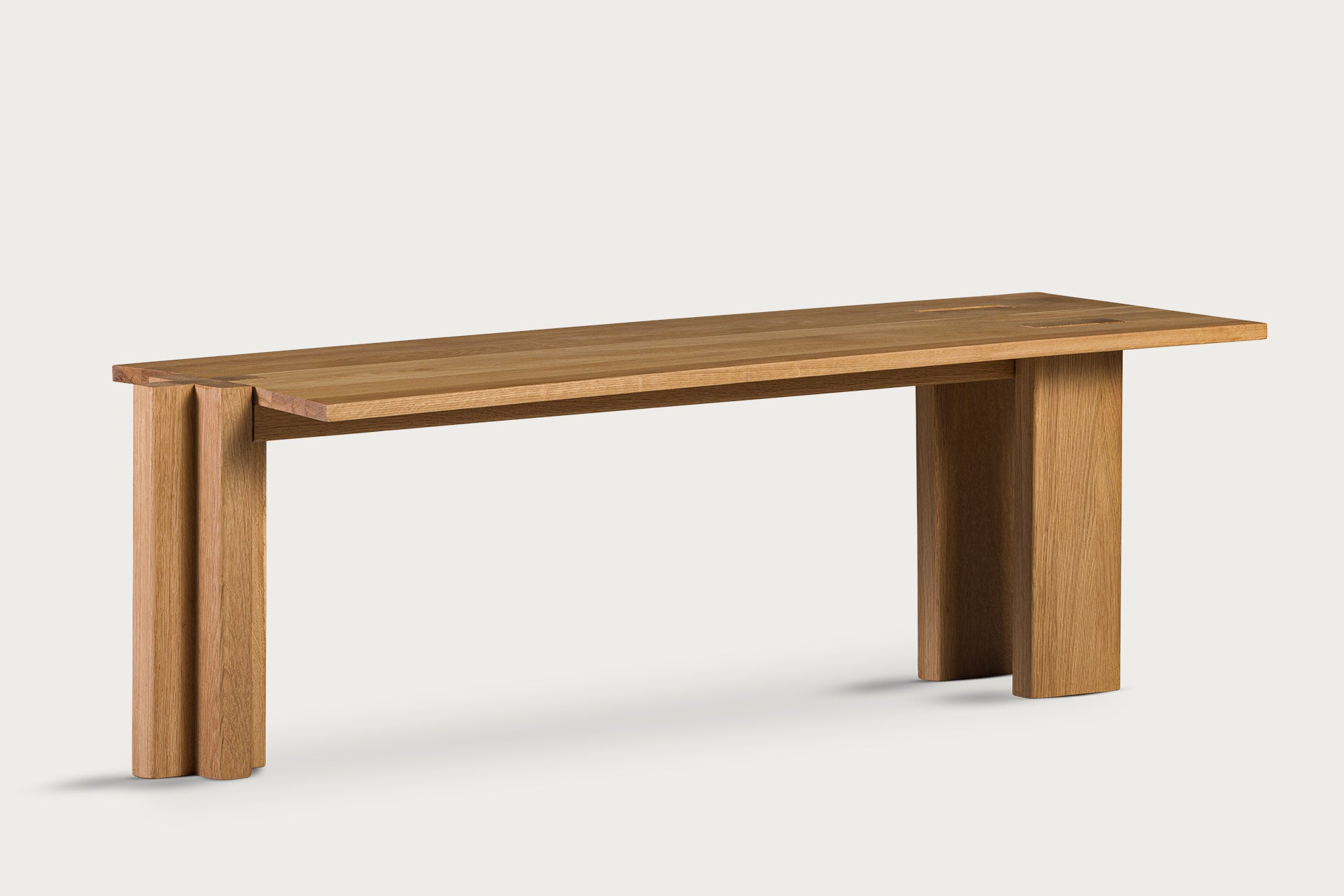 Mırmır Solid Wood Oak Rectangular Coffee Table with Special Leg Detail