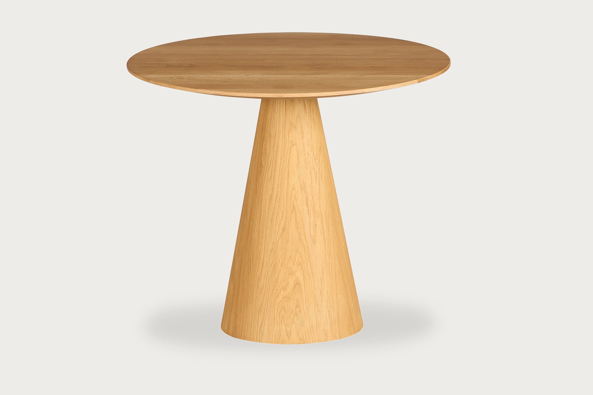 Pico Wooden Round Table – Oak Natural Leg, Oak Natural Table Top (90 cm)