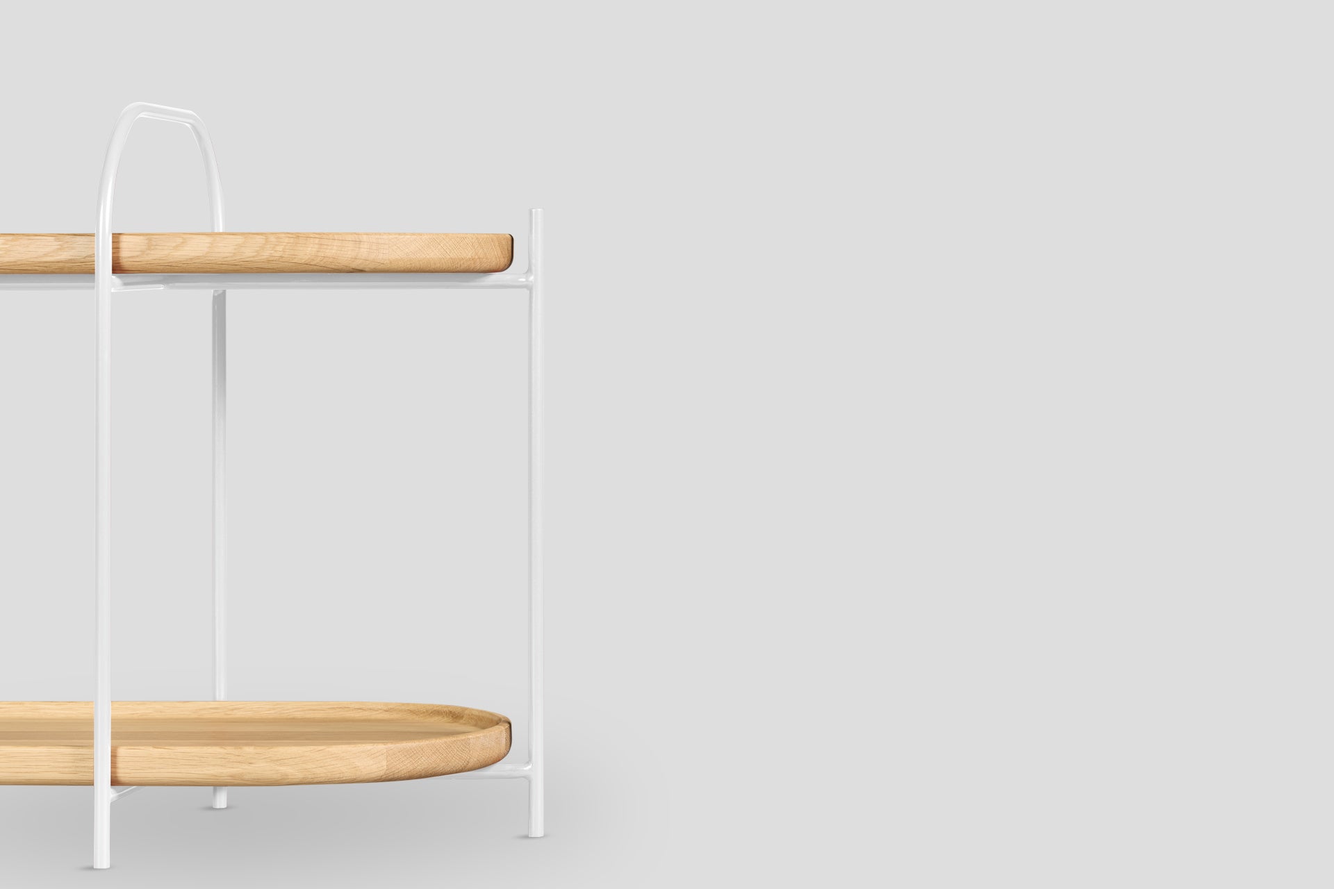 Royere Konsol 2 Katlı Meşe Ahşap Tablalı