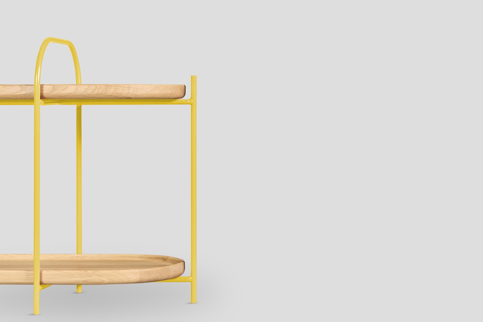 Royere Konsol 2 Katlı Meşe Ahşap Tablalı