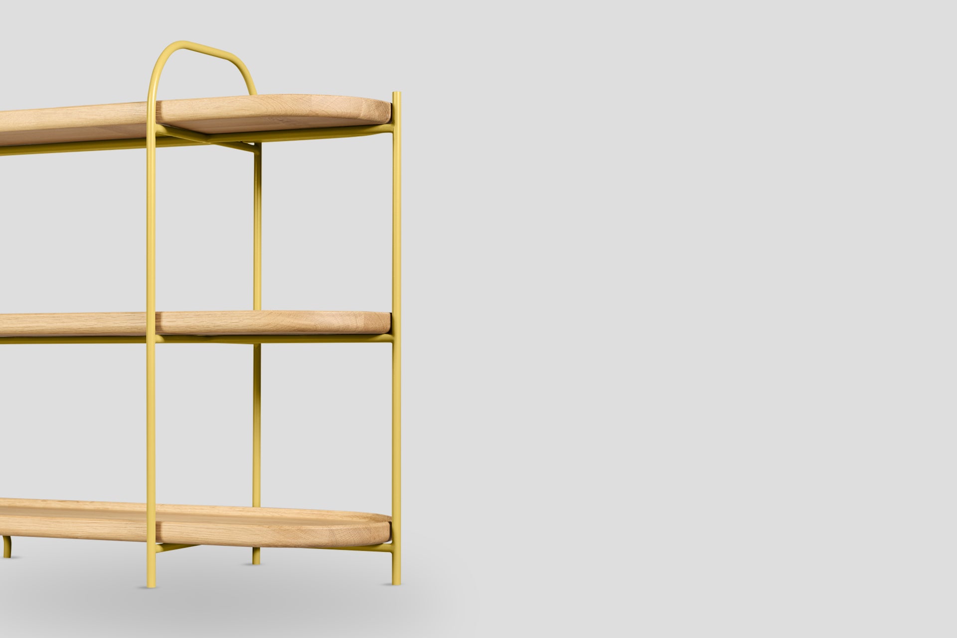 Royere Konsol 3 Katlı Meşe Ahşap Tablalı