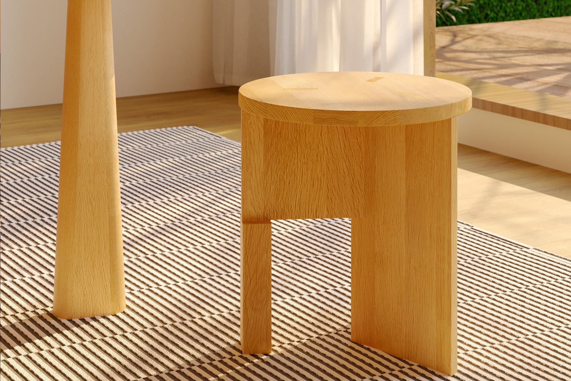 Elephant Oak Stool