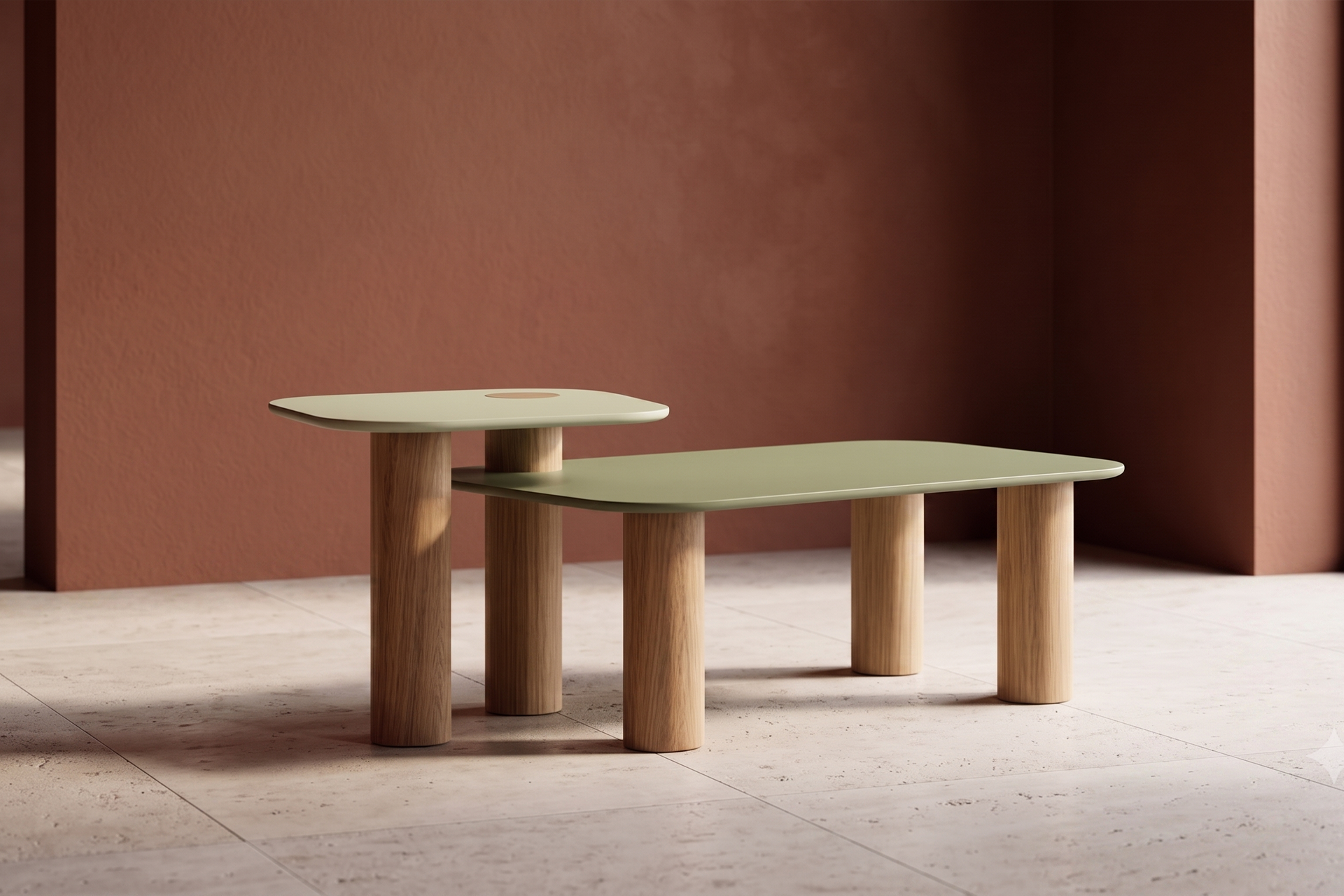 Rol 2-Tier Center Table, Square
