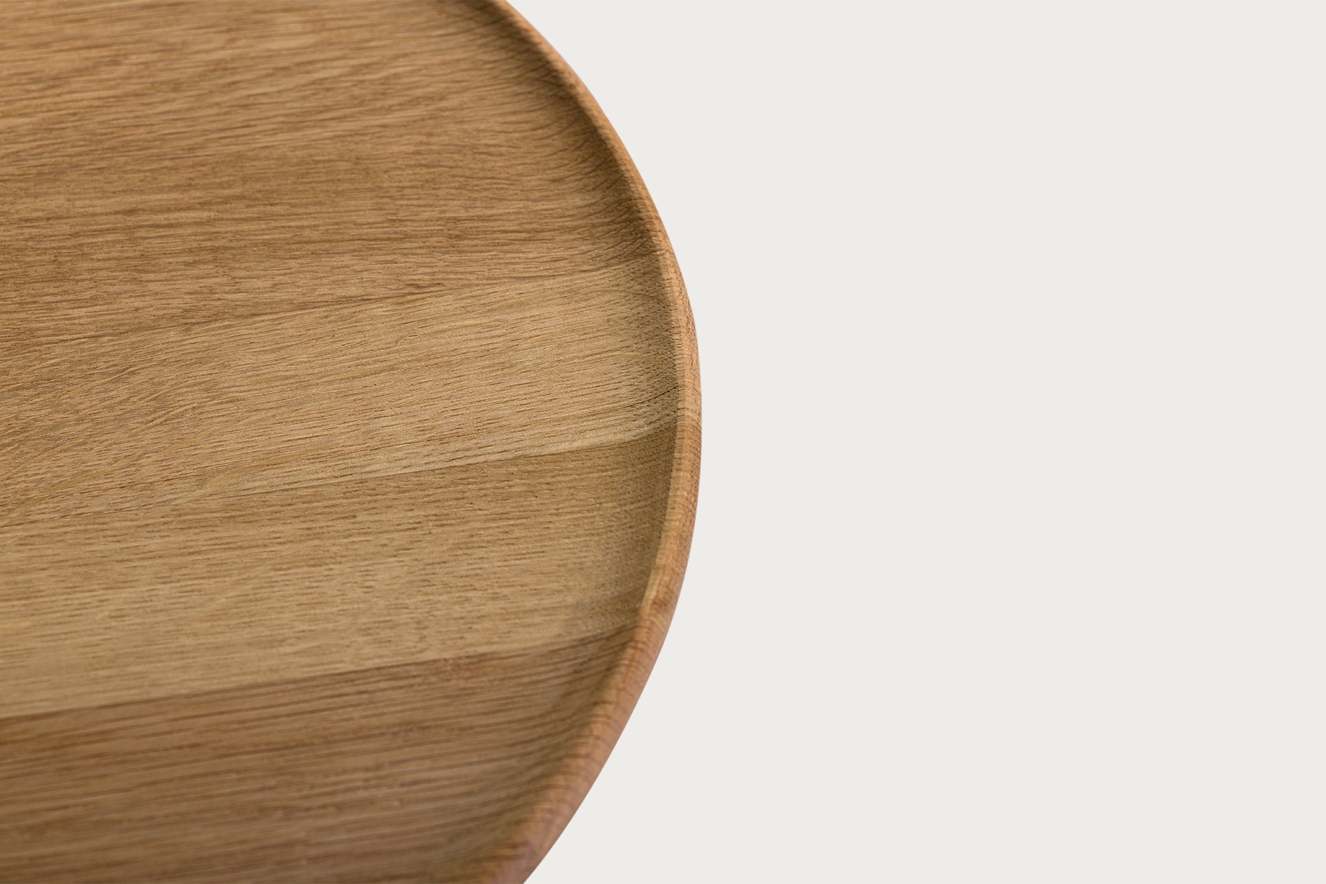 Akis Round Side Table, Solid Oak, Cylinder Legs