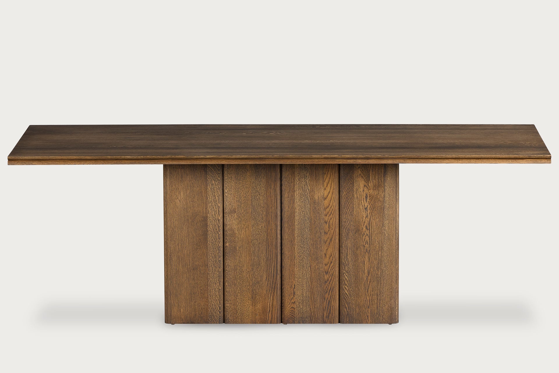 Fam Rectangular Dining Table for 6, Solid Oak - Charcoal