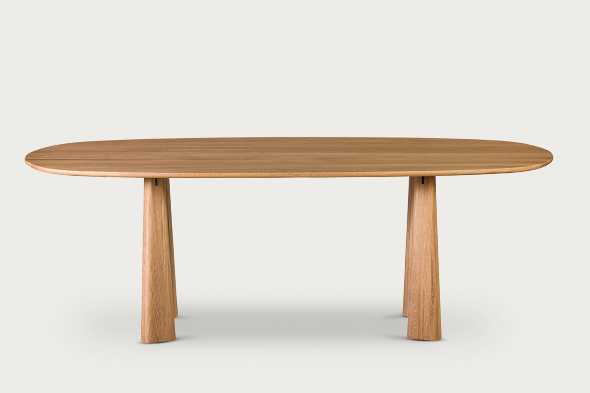 Filika Oval Dining Table for 6, Solid Oak, 220 cm