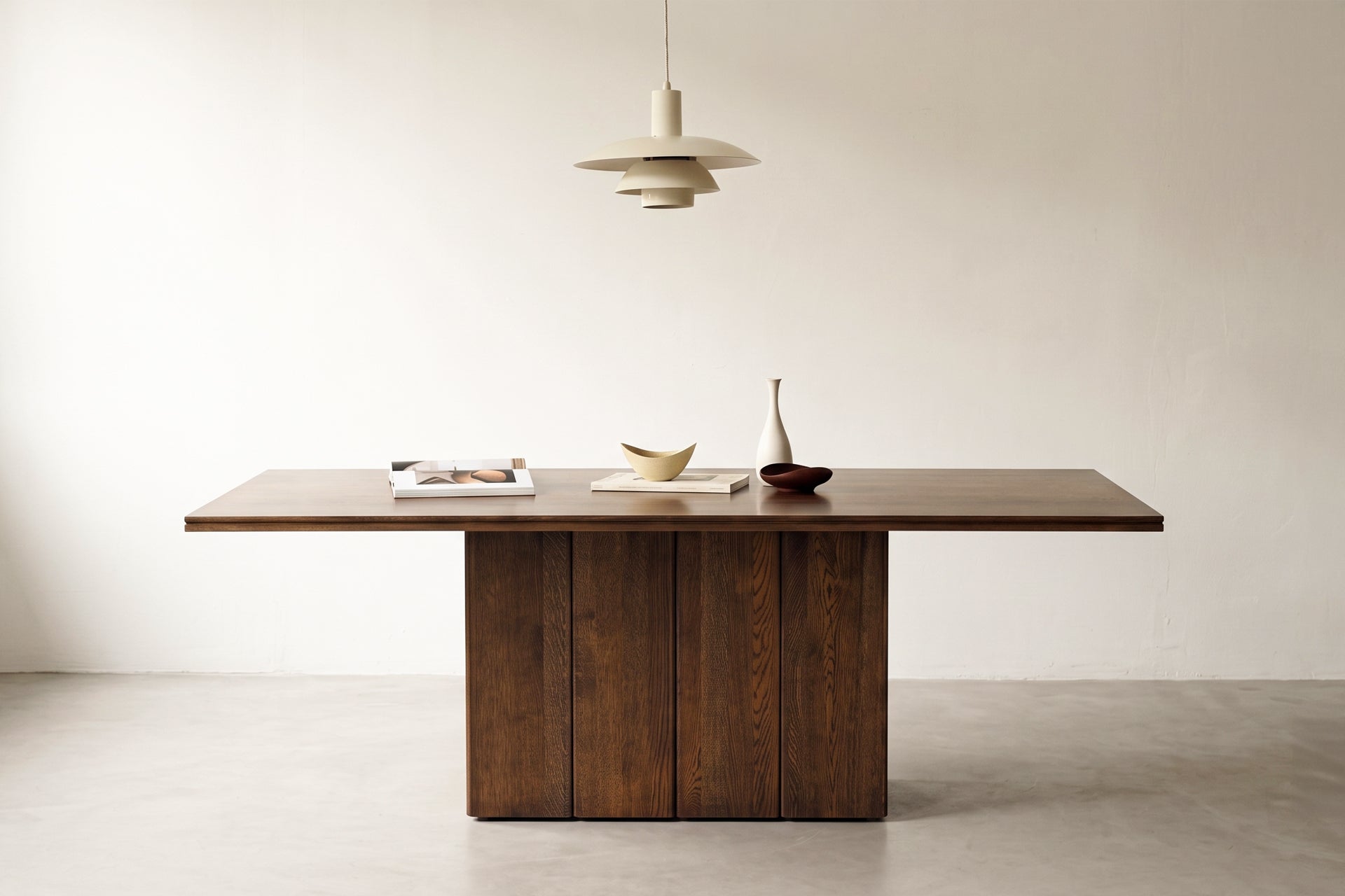Fam Rectangular Dining Table for 6, Solid Oak - Charcoal