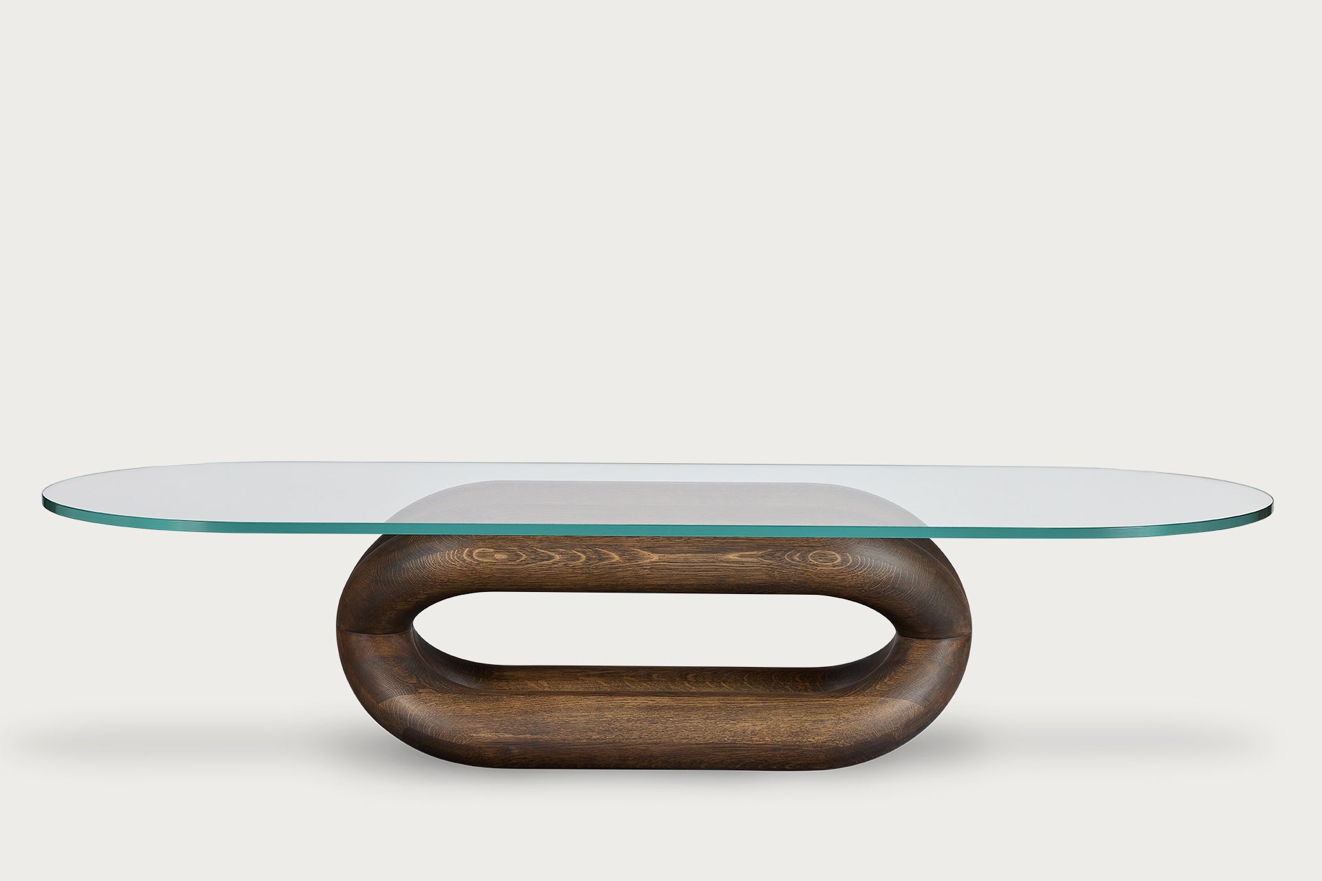 Gudi Oval Coffee Table, Charcoal, Glass Top