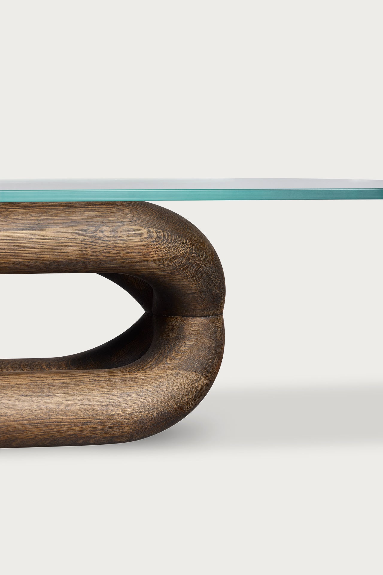 Gudi Oval Coffee Table, Charcoal, Glass Top