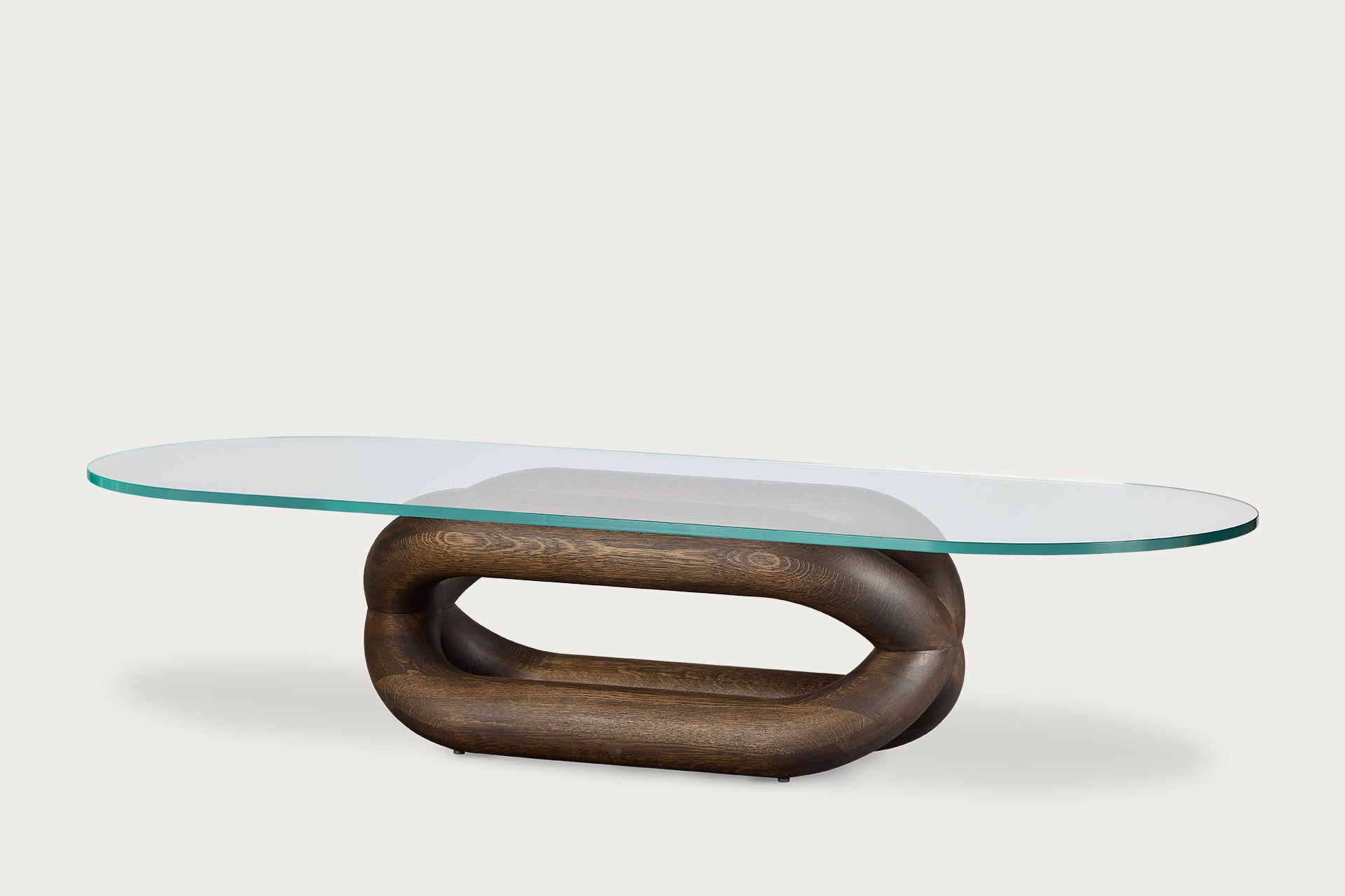 Gudi Oval Coffee Table, Charcoal, Glass Top