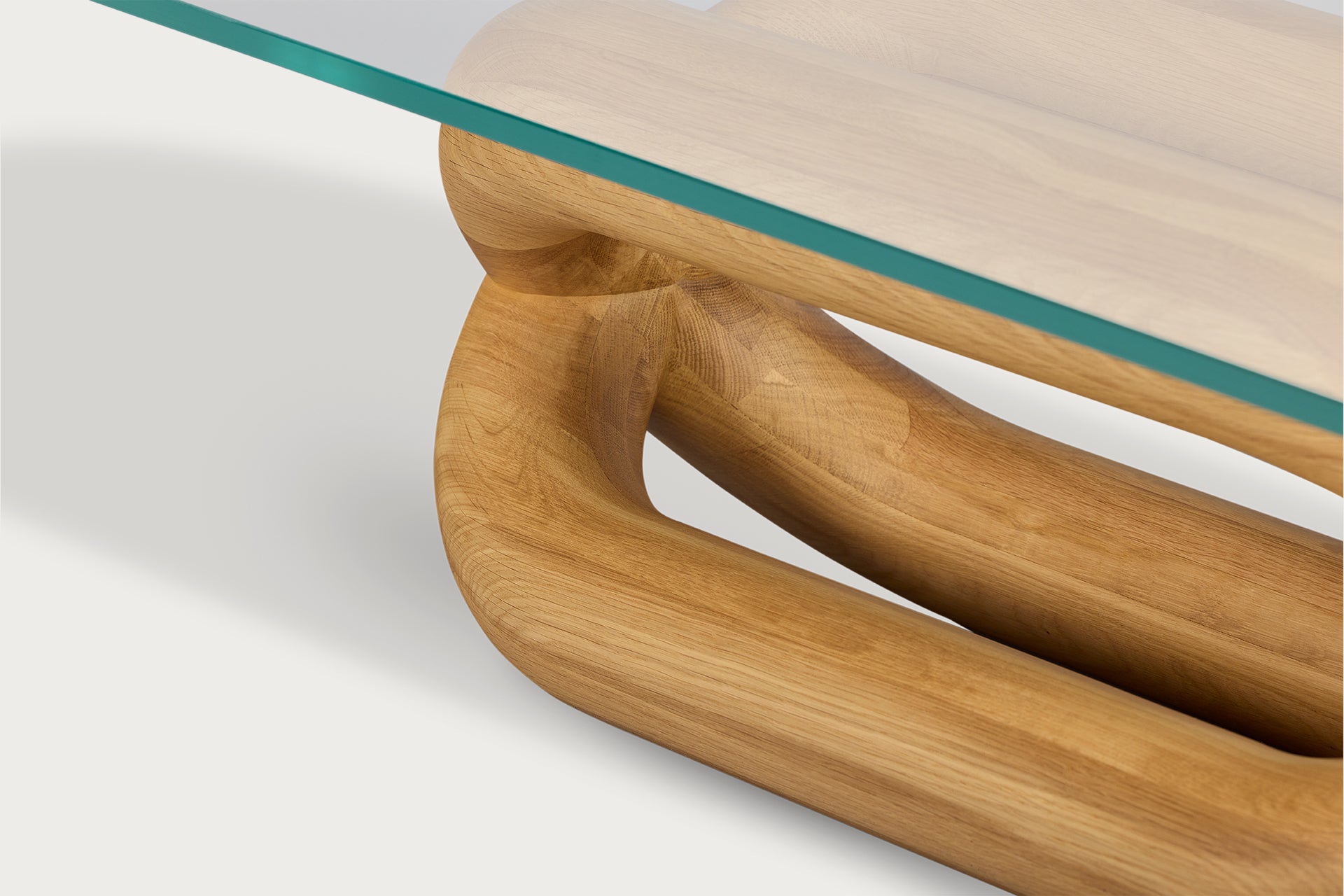 Gudi Oval Coffee Table, Natural, Glass Top