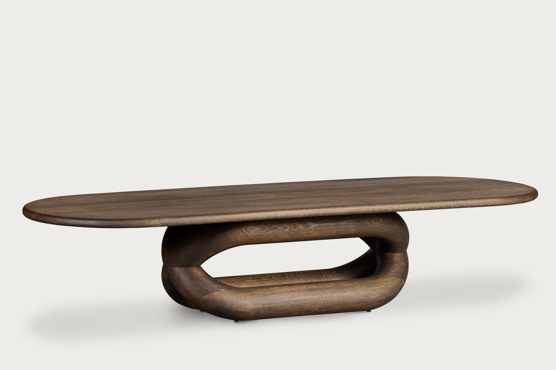Gudi Oval Orta Sehpa, Charcoal, Meşe Tabla