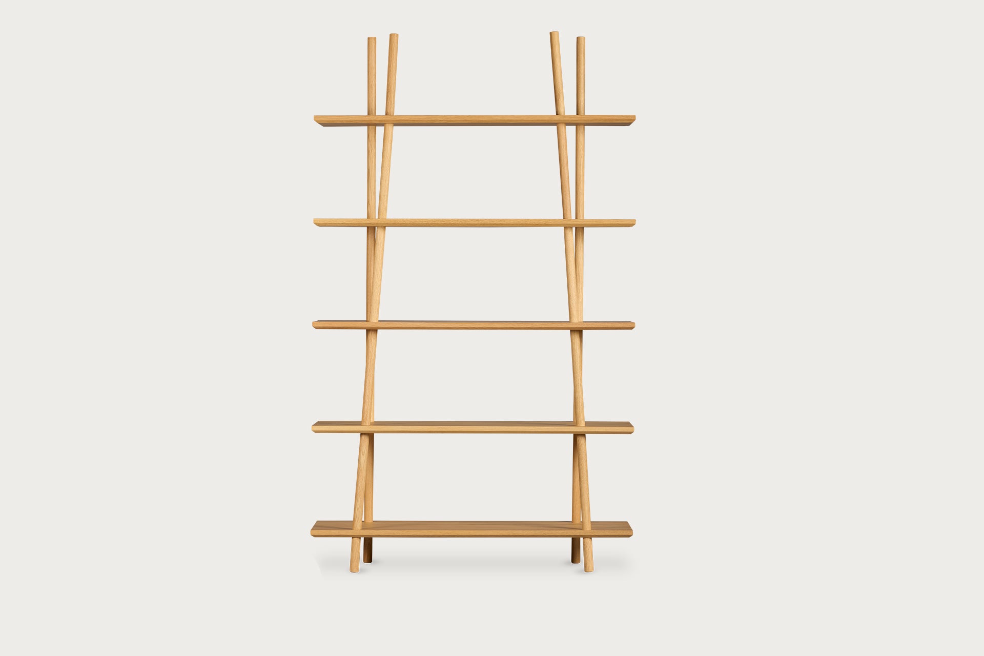 Kavel Bookcase/Buffet – 120 cm Width, Solid Oak Wood, Natural Varnish