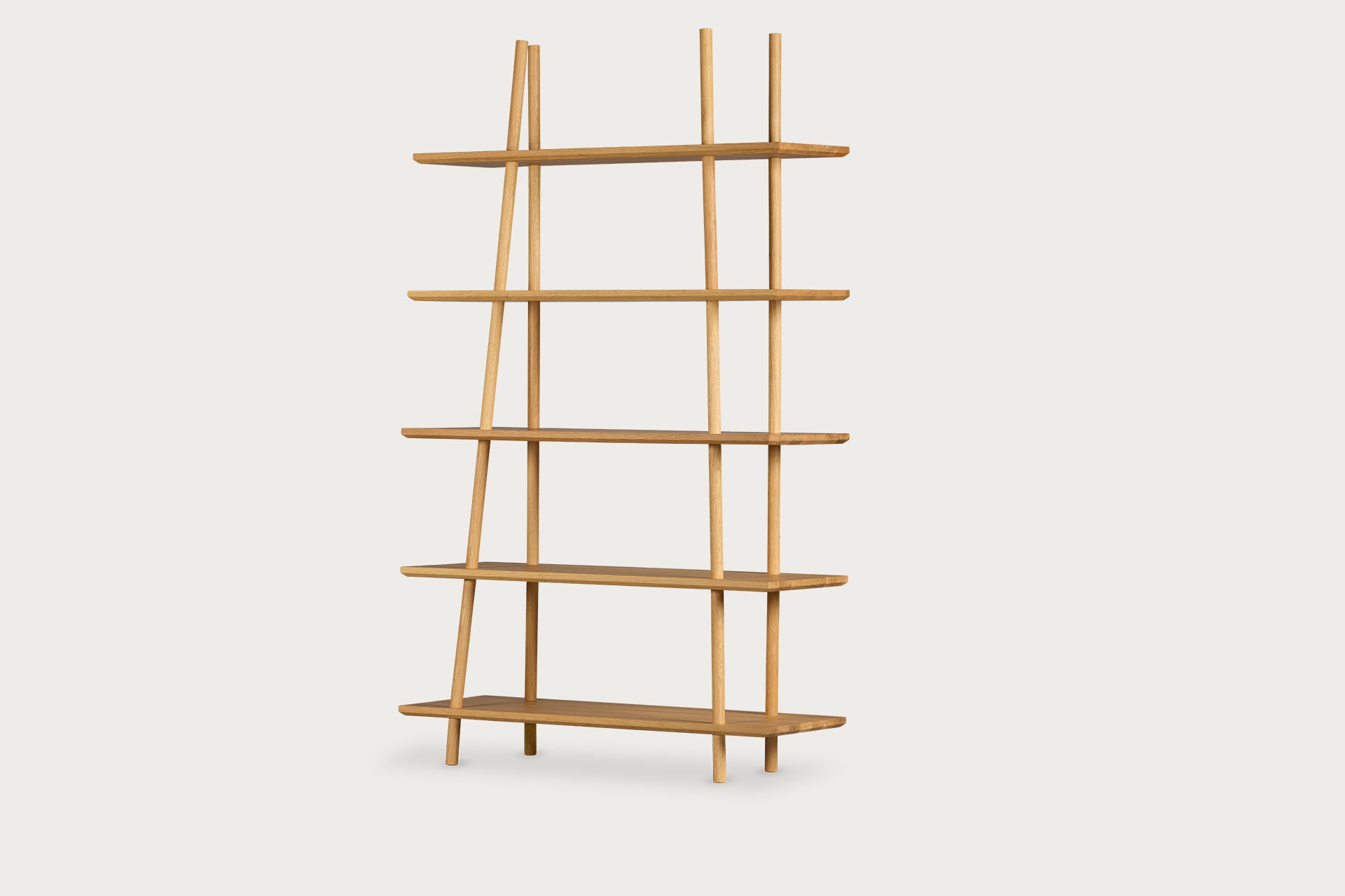 Kavel Bookcase/Buffet – 120 cm Width, Solid Oak Wood, Natural Varnish