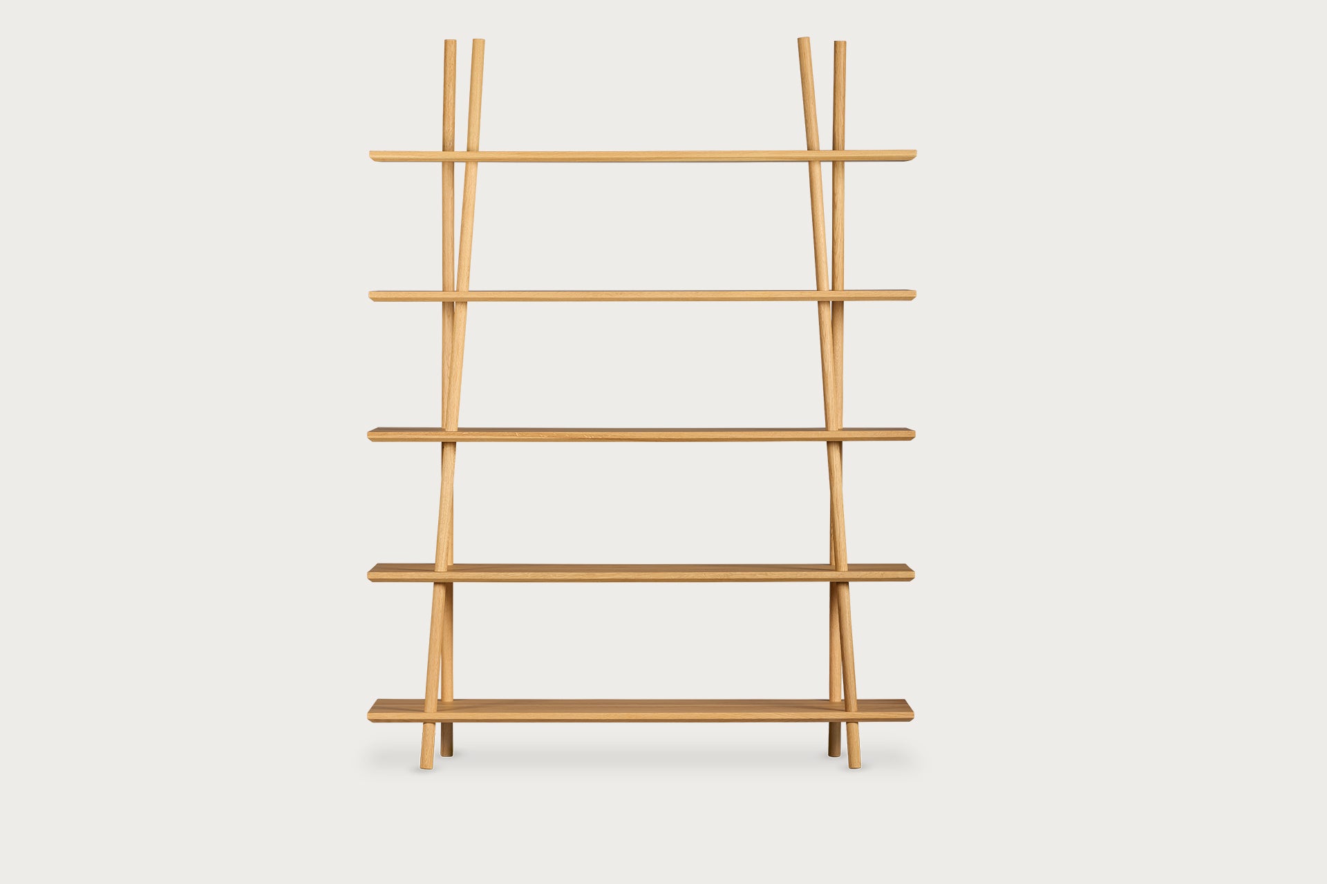 Kavel Bookcase/Buffet – 150 cm Width, Solid Wood Oak, Natural