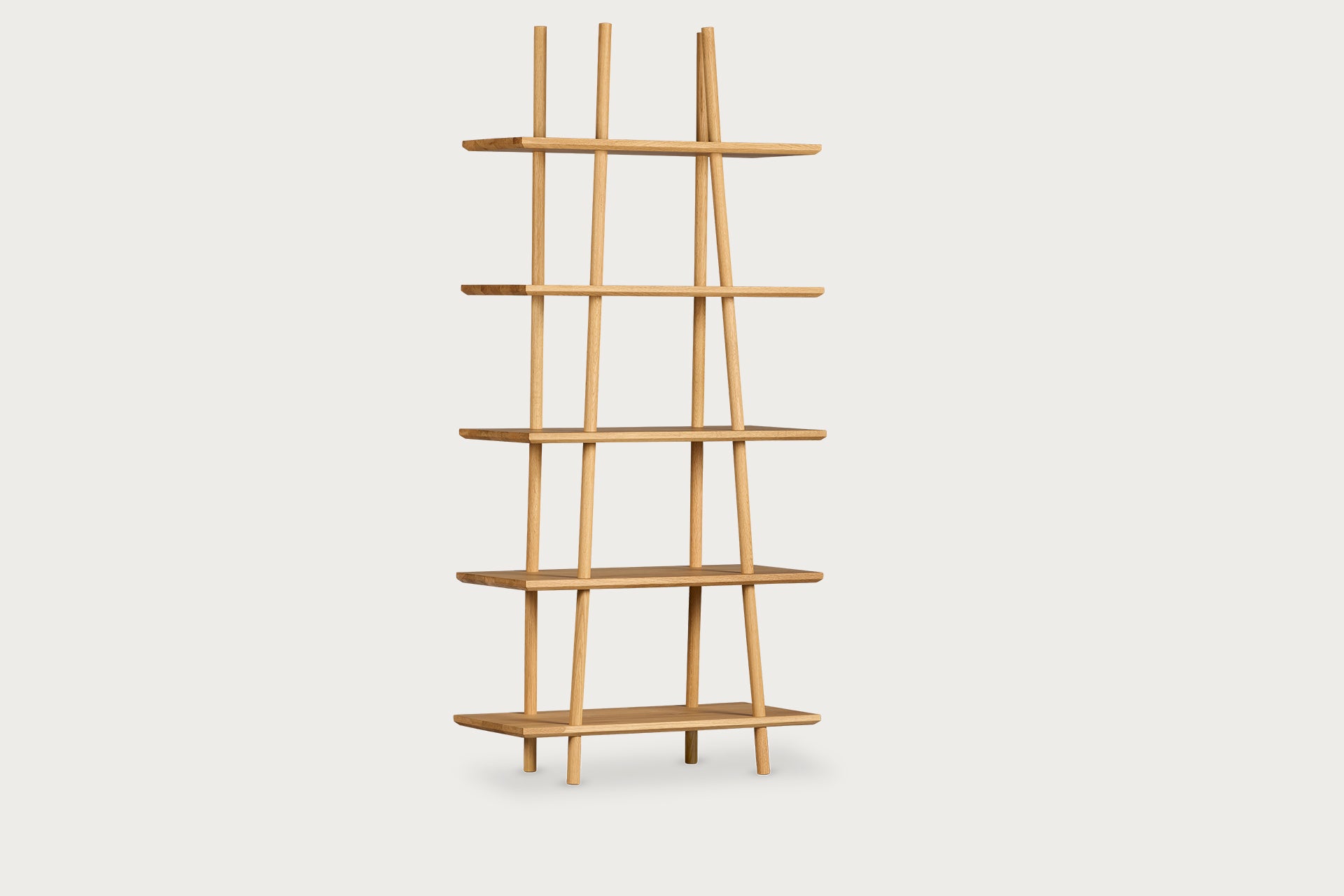 Kavel Bookcase/Buffet – 90 cm Width, Solid Wood Oak, Natural