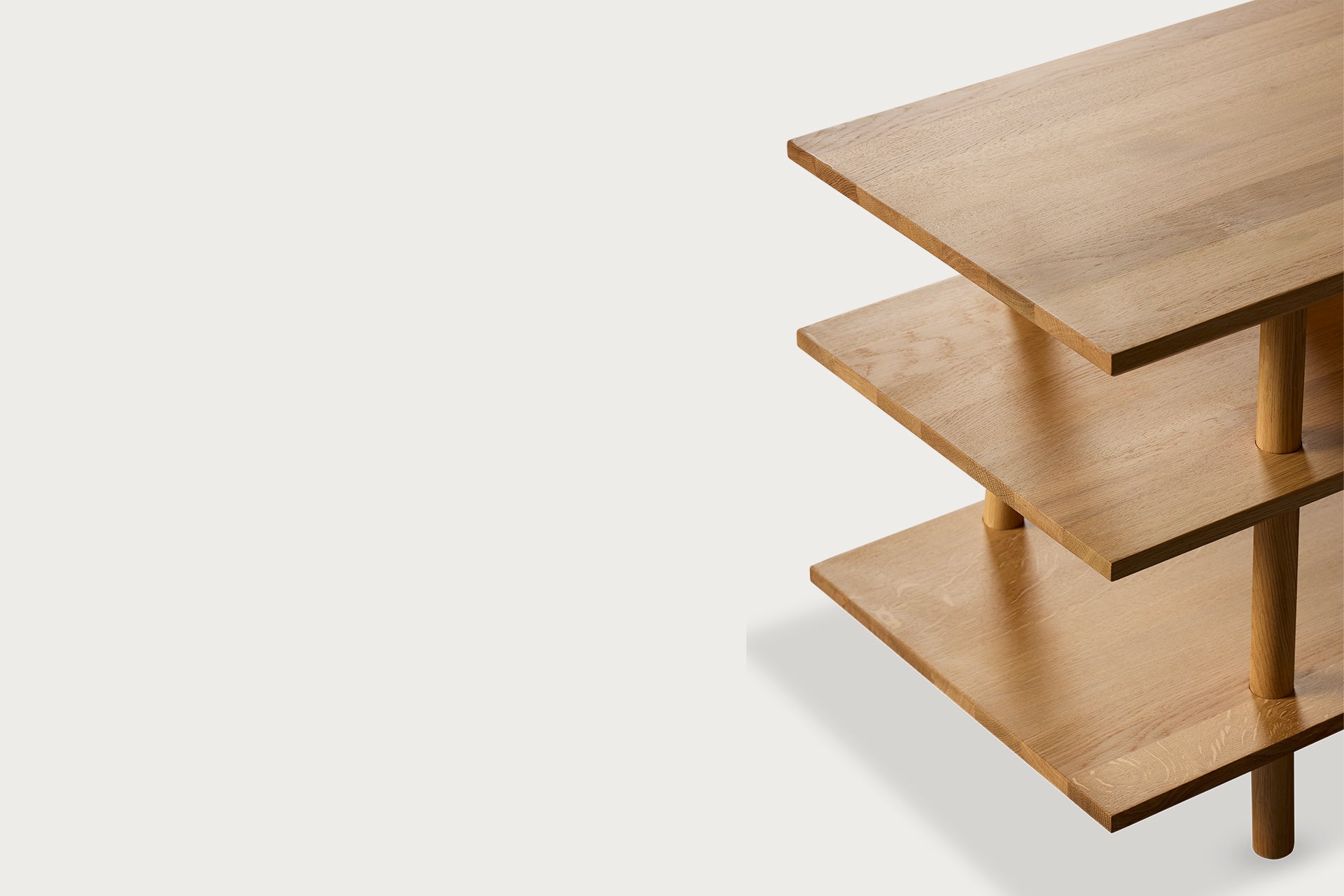 Kavel Bookcase/TV Unit – Solid Wood Oak, Natural Varnish