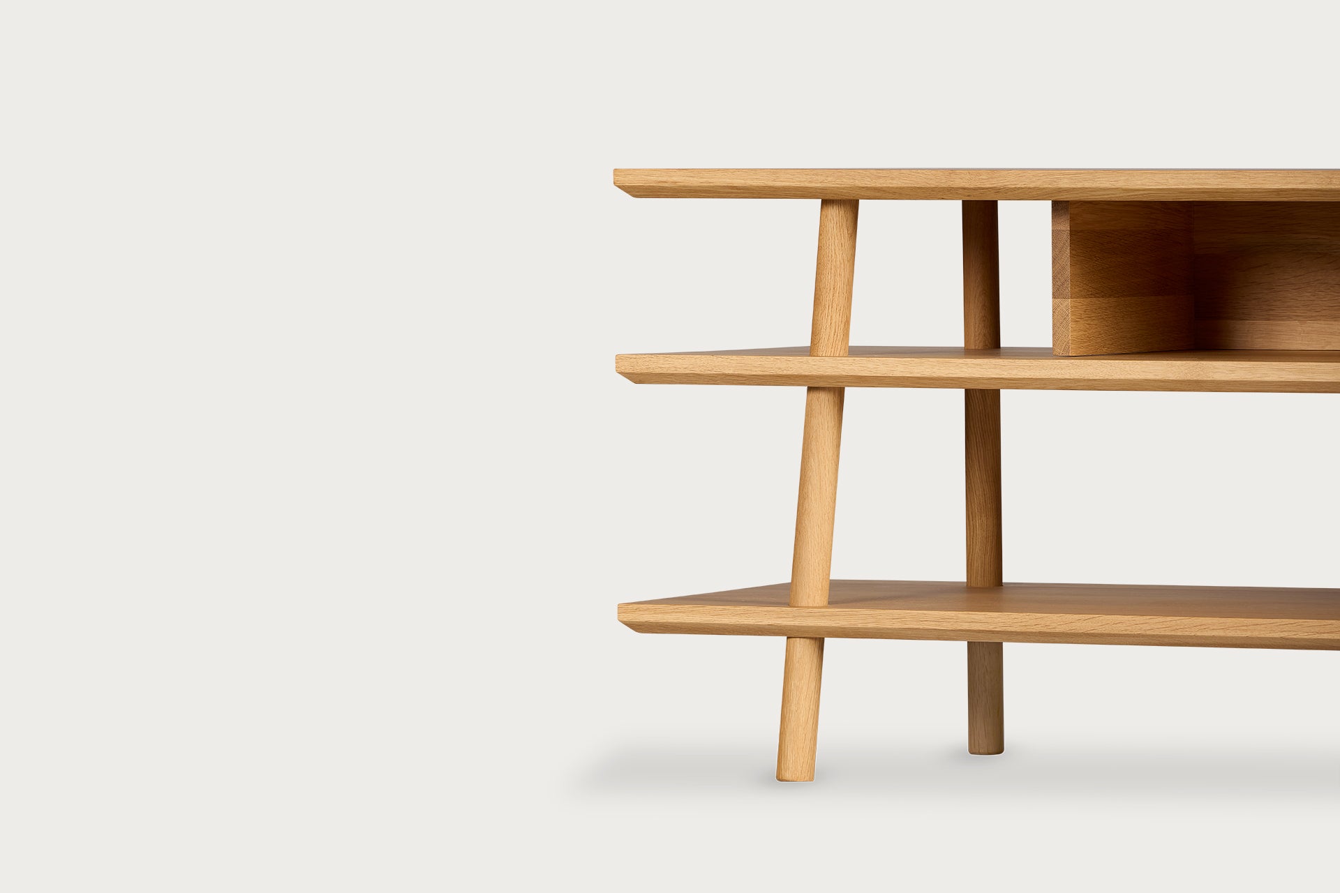 Kavel TV Unit – Solid Wood Oak, Natural Varnish