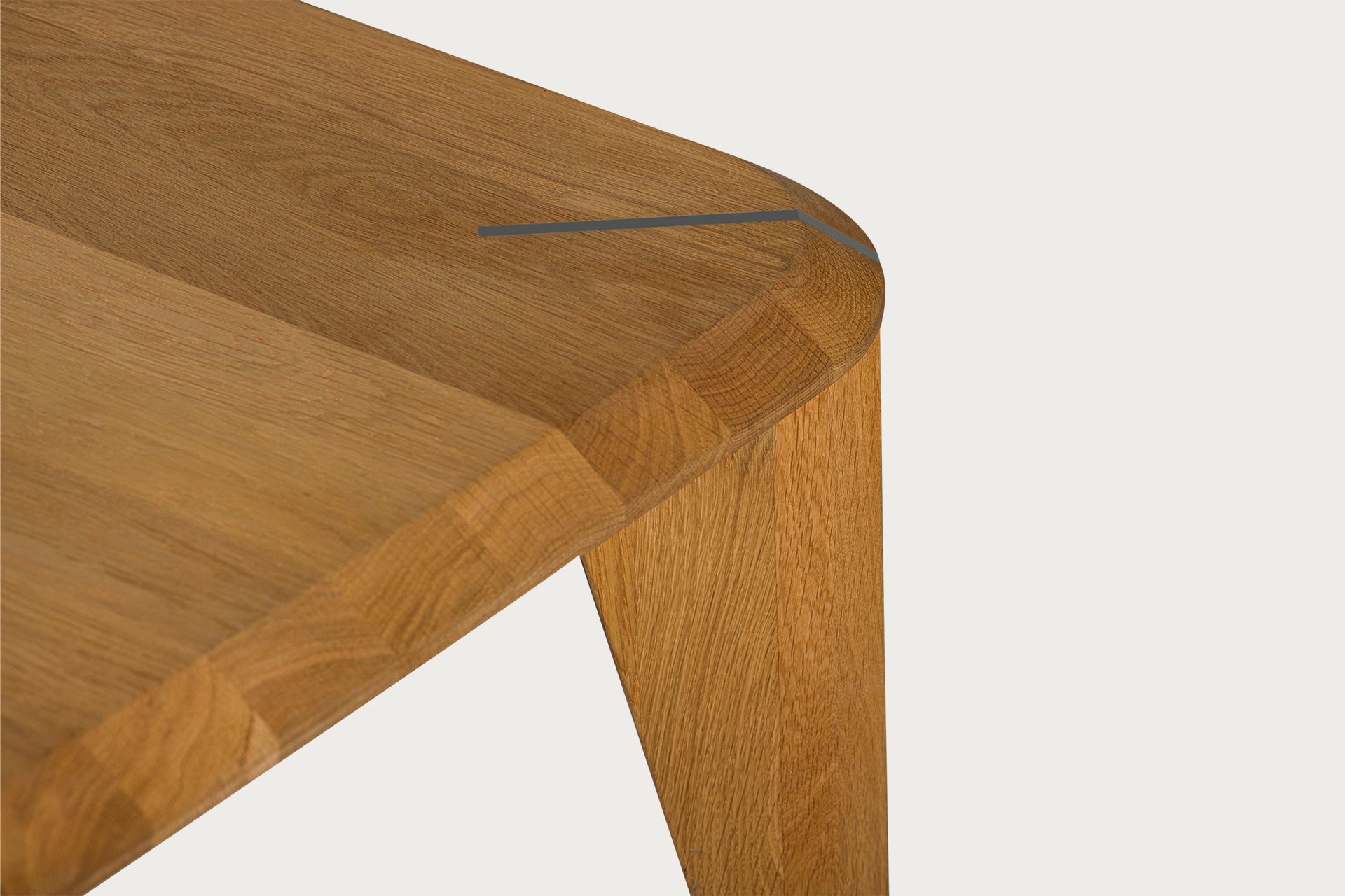 Lika Solid Oak Color Metal Detailed Rectangular Coffee Table