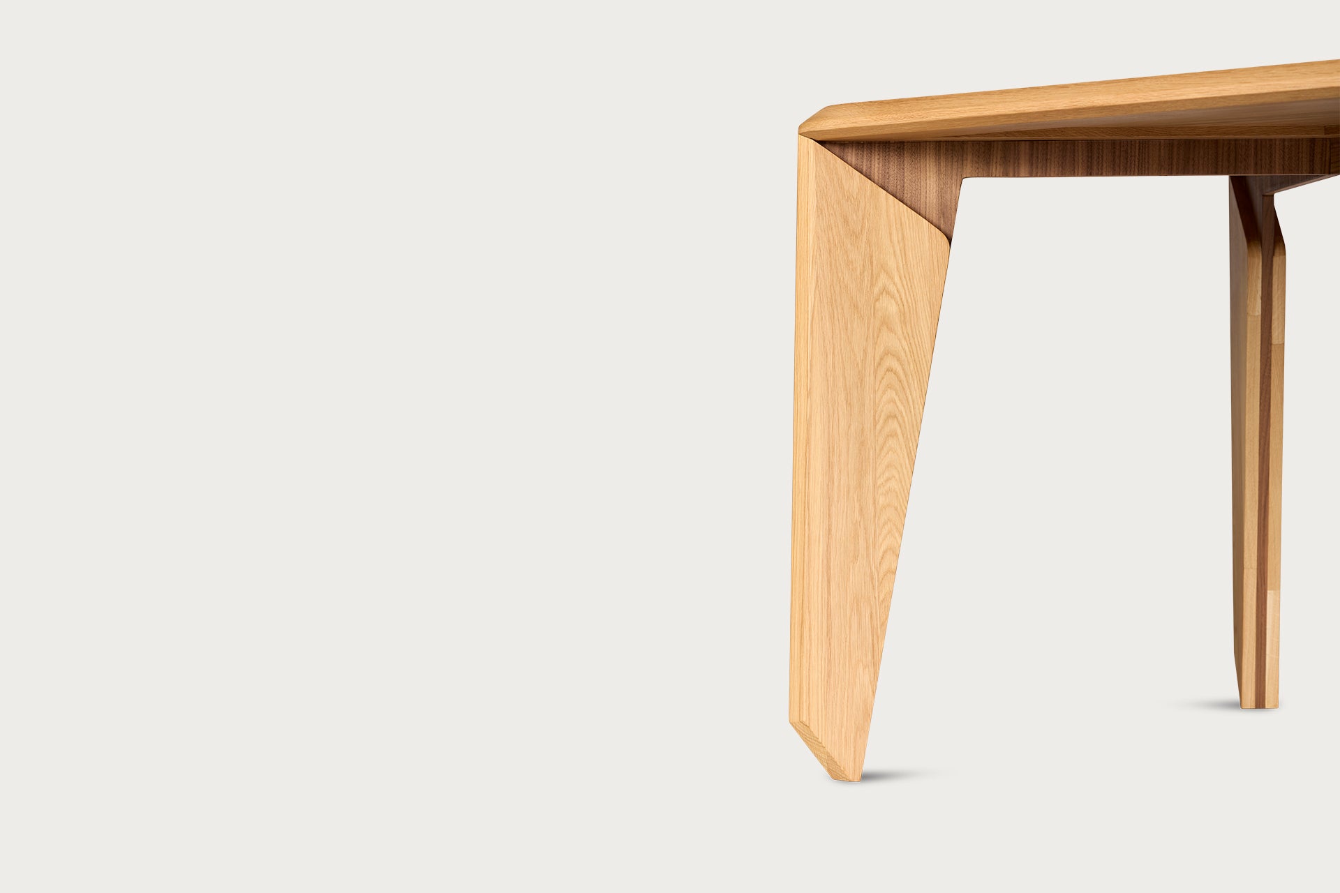 Lika Rectangular Dining Table for 6 Solid Oak, Walnut Detail, 200 cm