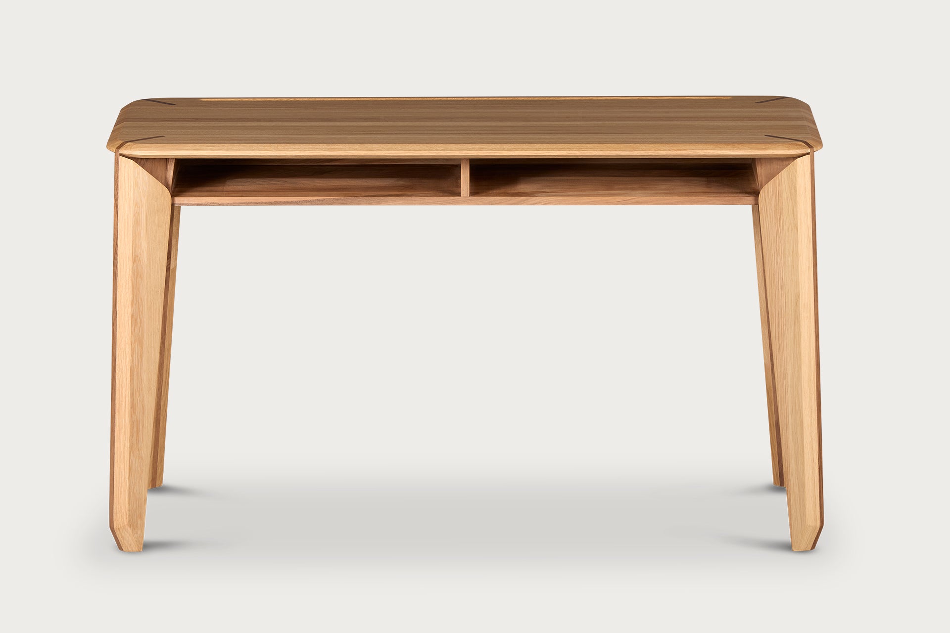 Lika Study Desk & Dresser, Solid Oak, Walnut Detail