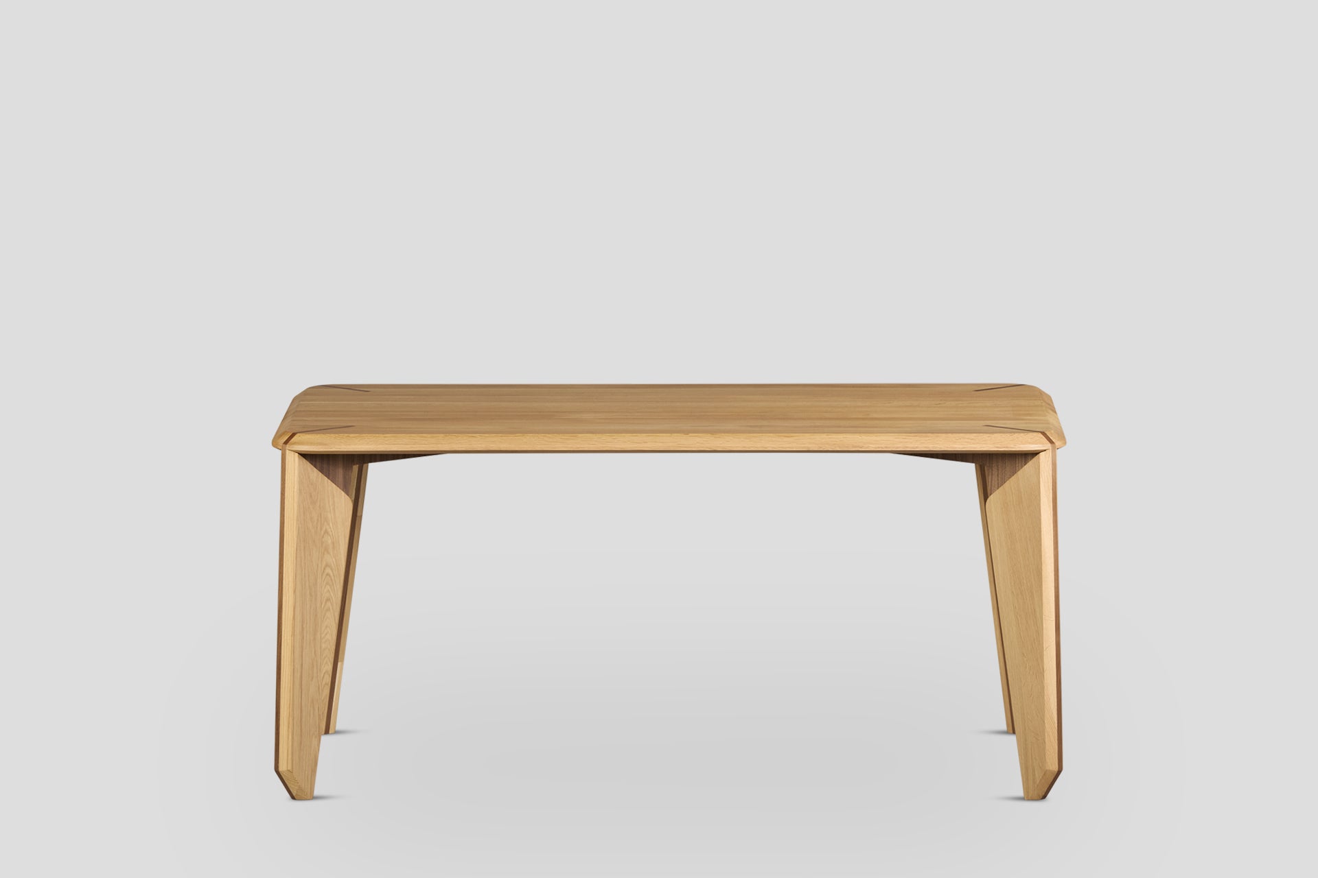 Lika Dikdörtgen 6 Kişilik Yemek Masası Masif Ahşap Meşe, Ceviz Detaylı 160 cm