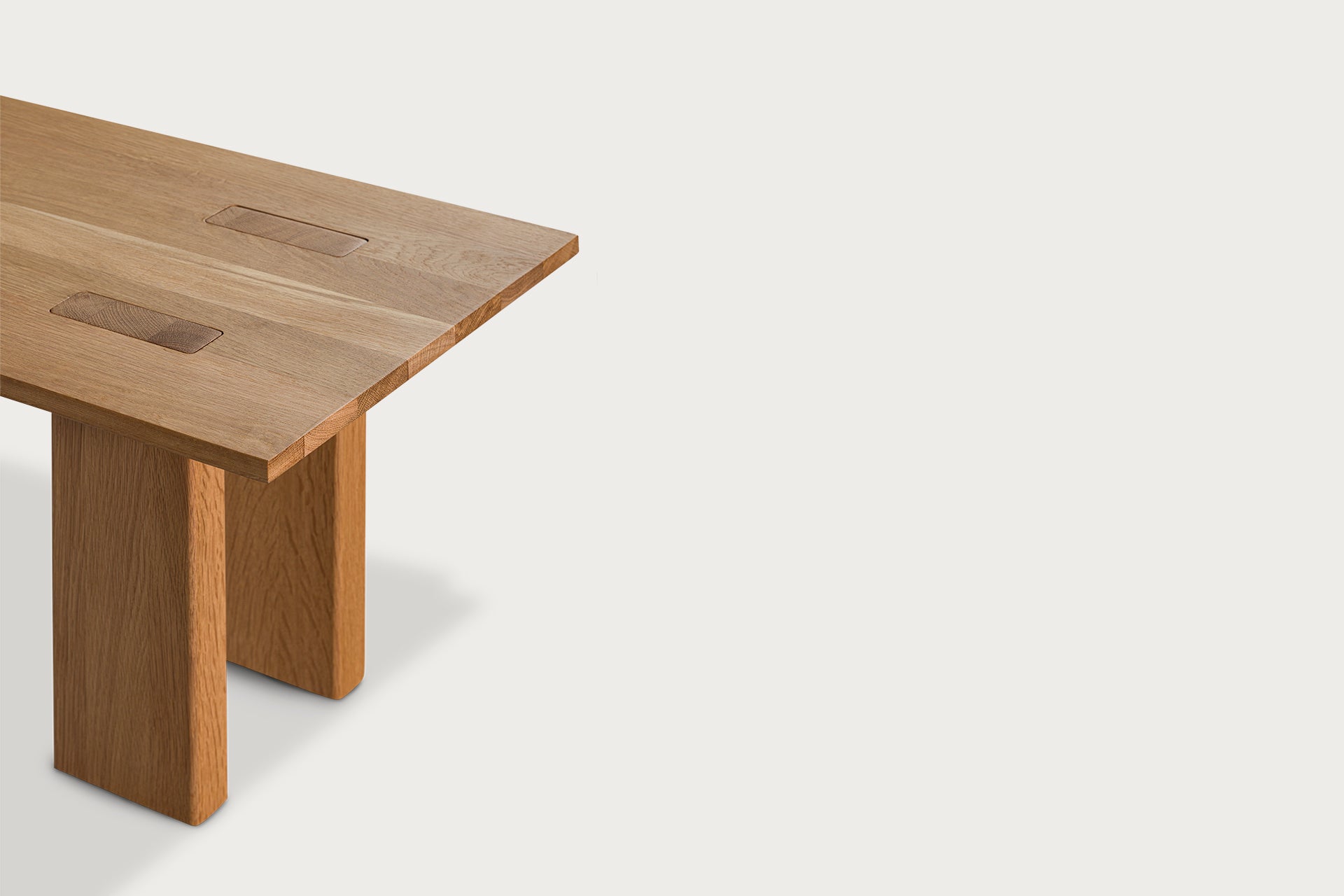 Mırmır Solid Wood Oak Rectangular Coffee Table with Special Leg Detail