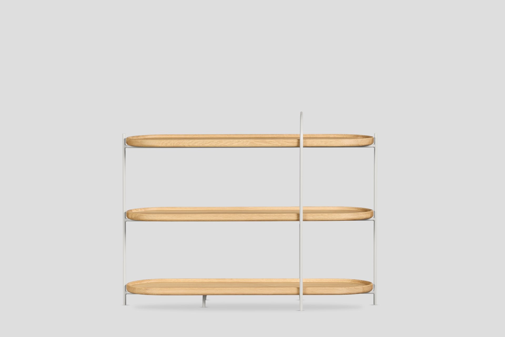 Royere Konsol 3 Katlı Meşe Ahşap Tablalı