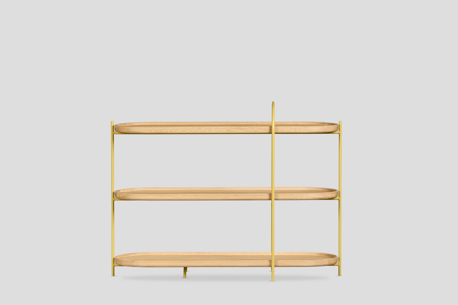 Royere Konsol 3 Katlı Meşe Ahşap Tablalı