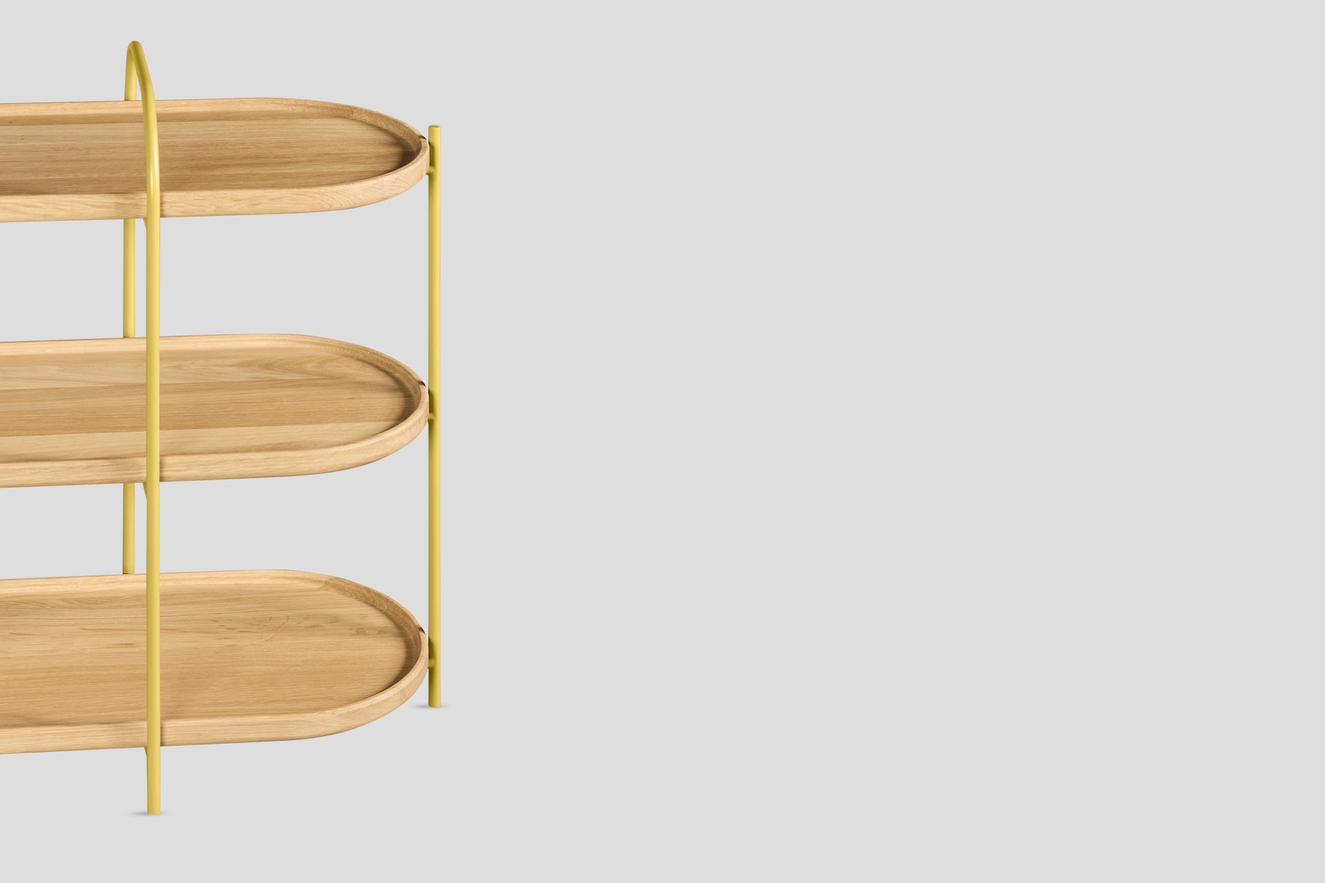 Royere Konsol 3 Katlı Meşe Ahşap Tablalı